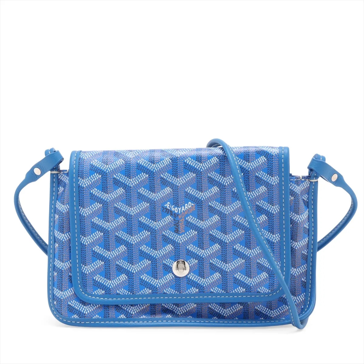 Plume PVC x Leather Shoulder Bag, Blue
