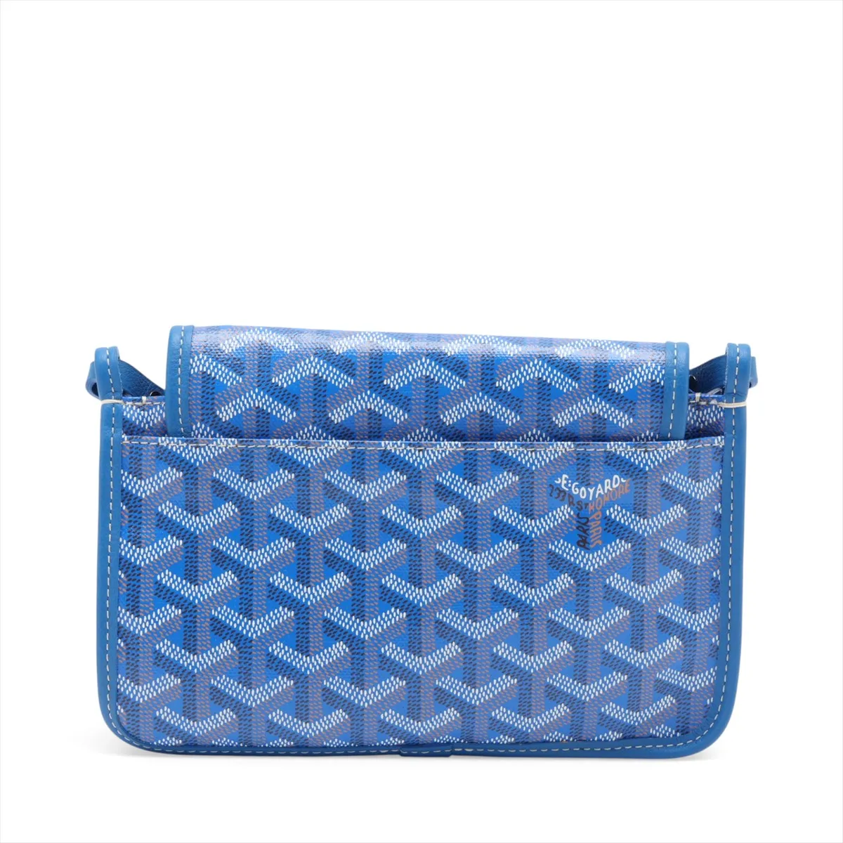 Plume PVC x Leather Shoulder Bag, Blue — view 2