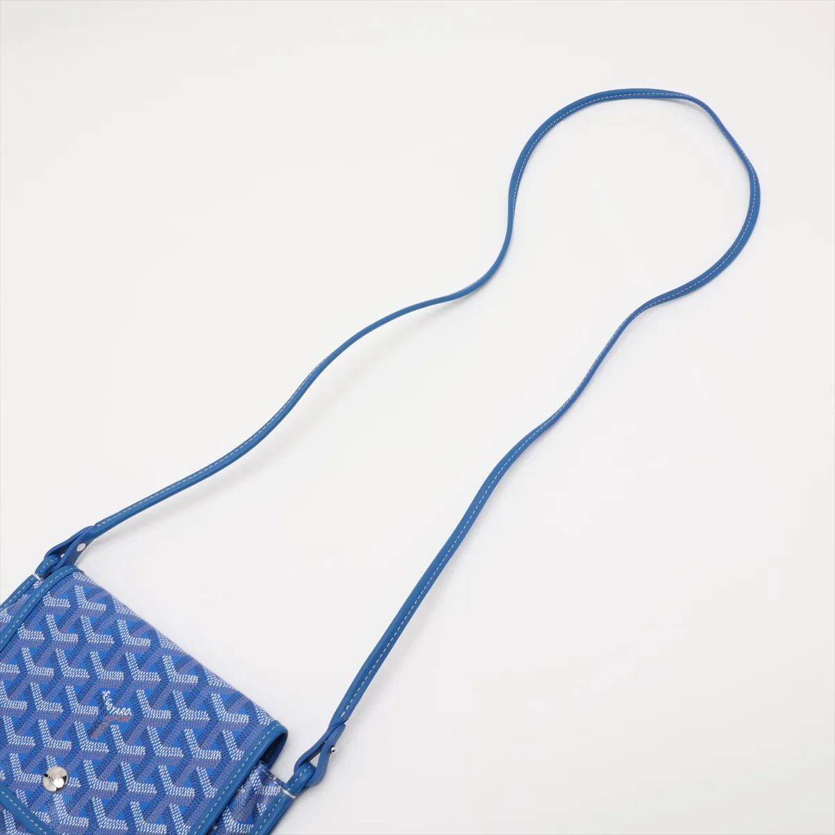 Plume PVC x Leather Shoulder Bag, Blue — view 5