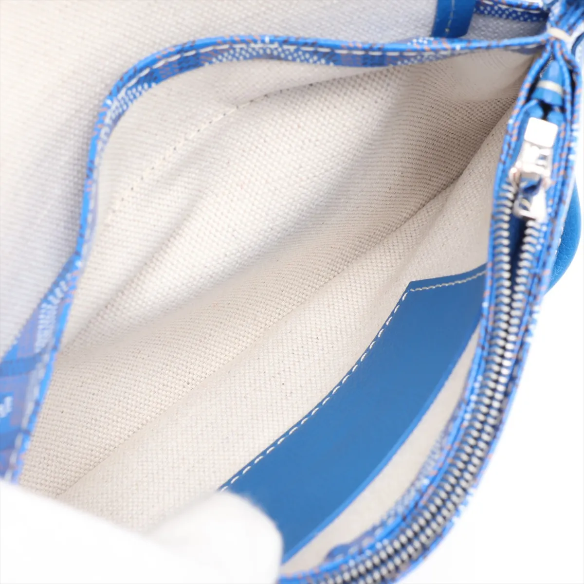 Plume PVC x Leather Shoulder Bag, Blue — view 6
