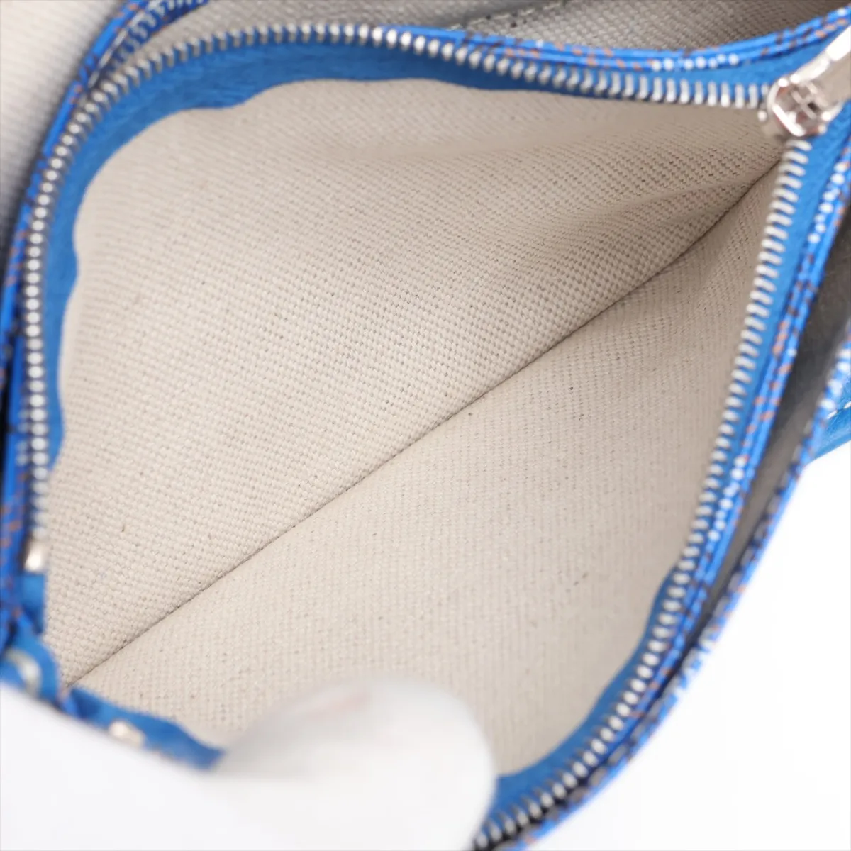 Plume PVC x Leather Shoulder Bag, Blue — view 7