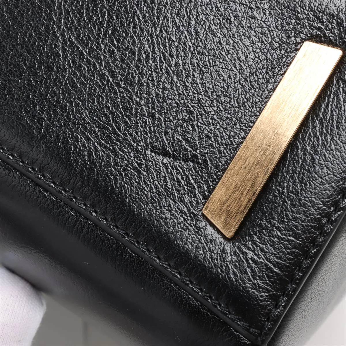 Antigona Cube Leather Handbag, Black — view 15