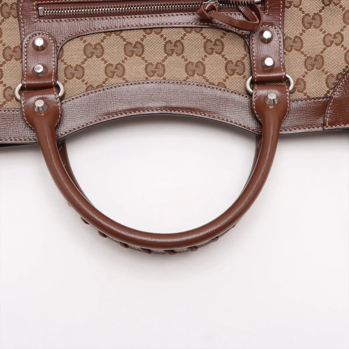 x Balenciaga GG Canvas The Hacker Project Canvas x Leather 2WAY Handbag Brown 681695 With Mirror — view 5