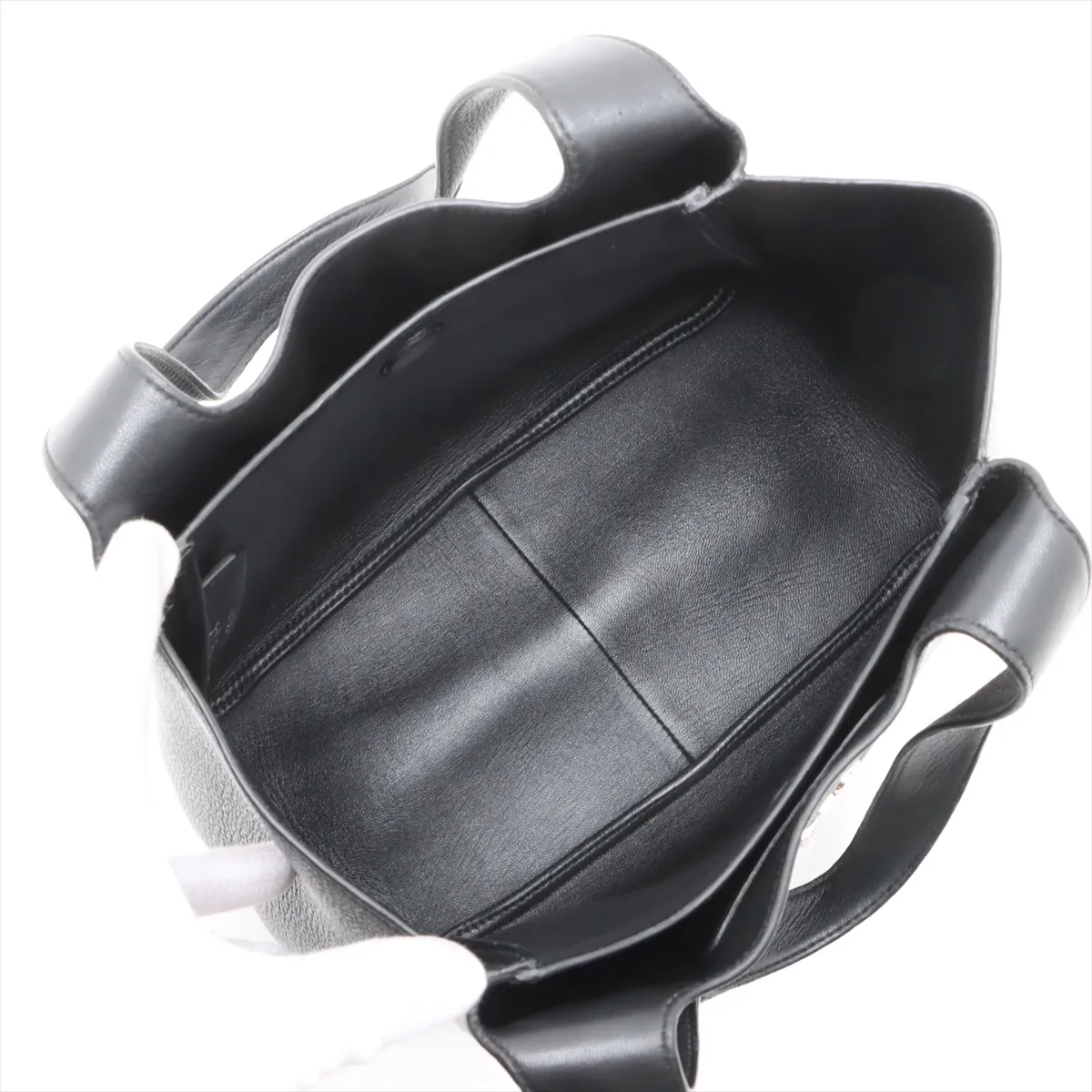 Vitello Dino Leather Handbag Black — view 7