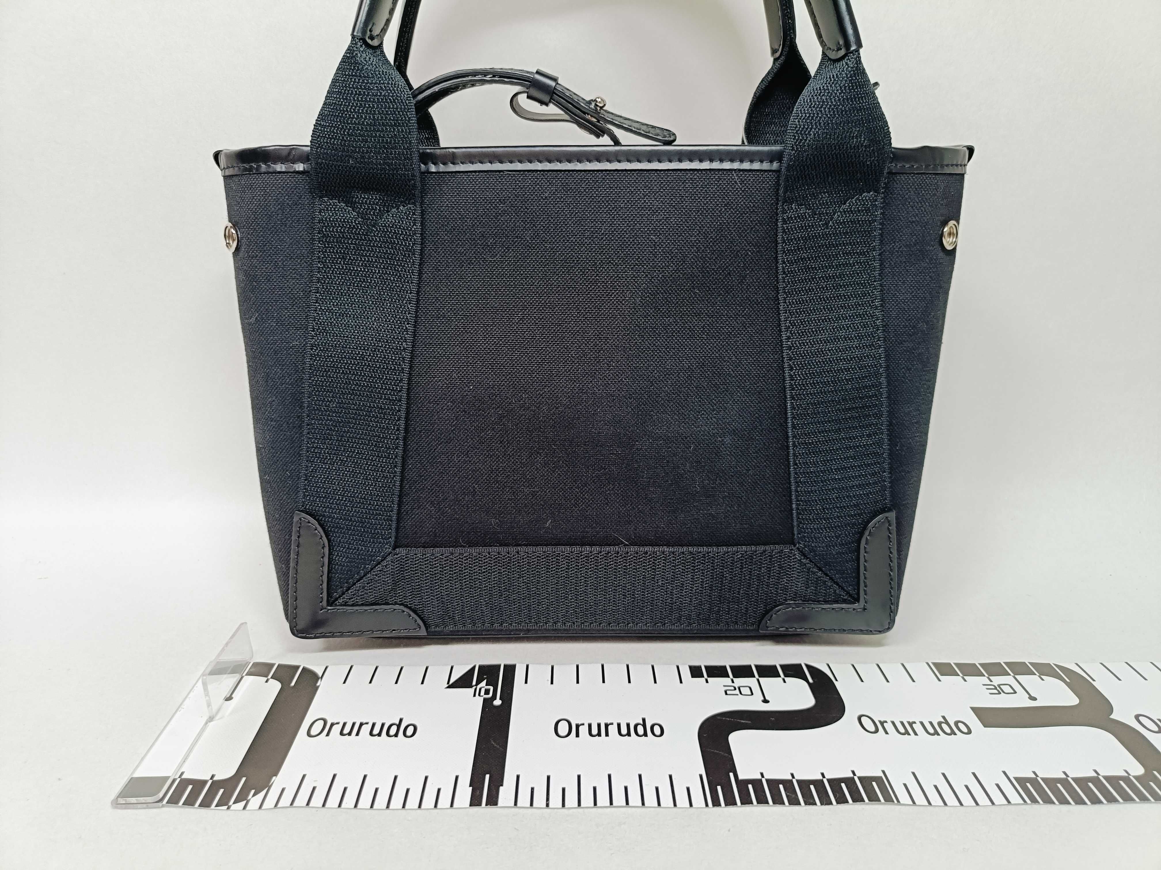 Canvas x Leather 2-Way Navy Cabas XS Handbag — view 2
