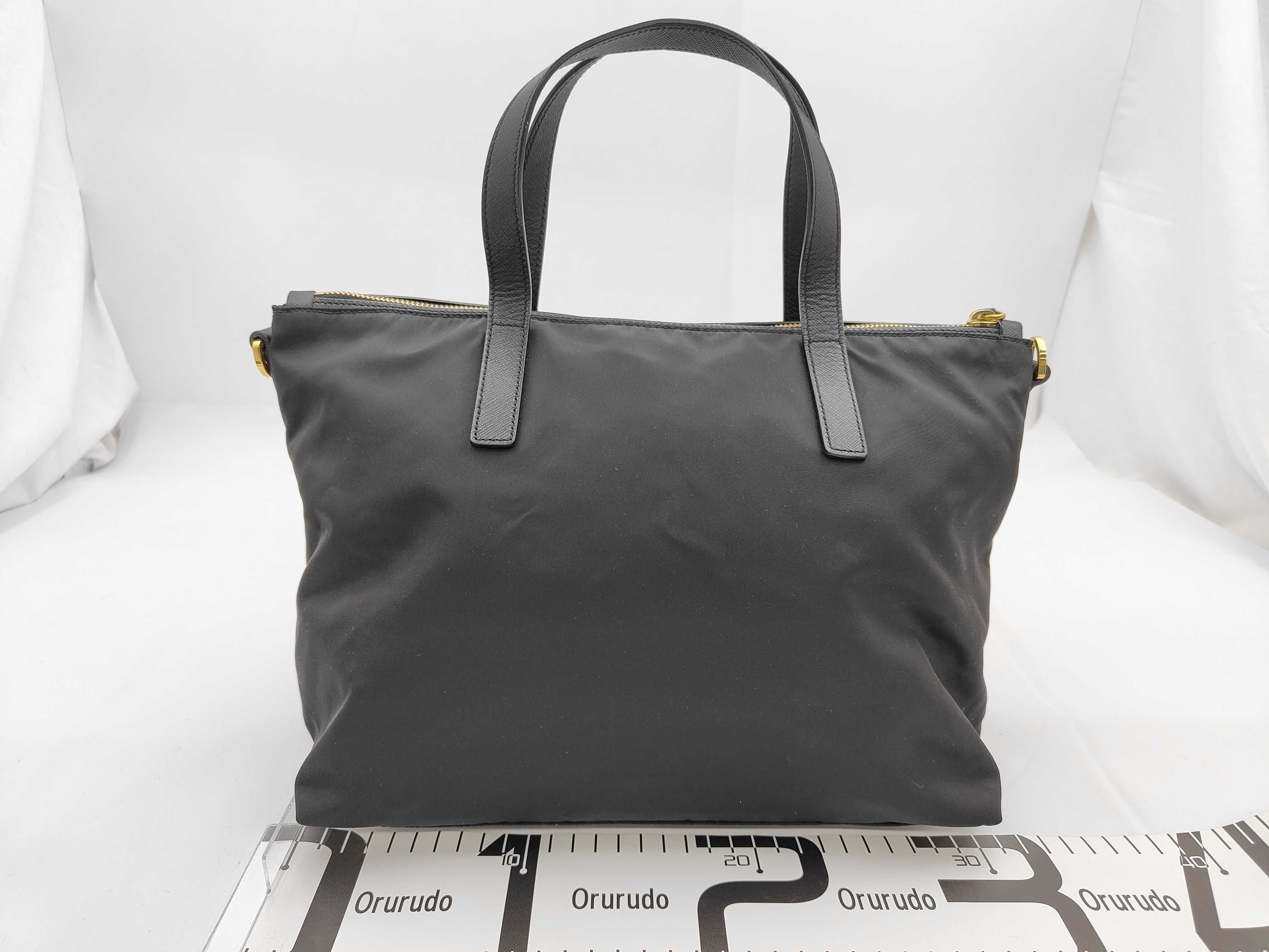 Nylon Black Robot Handbag with Shoulder Strap — view 2