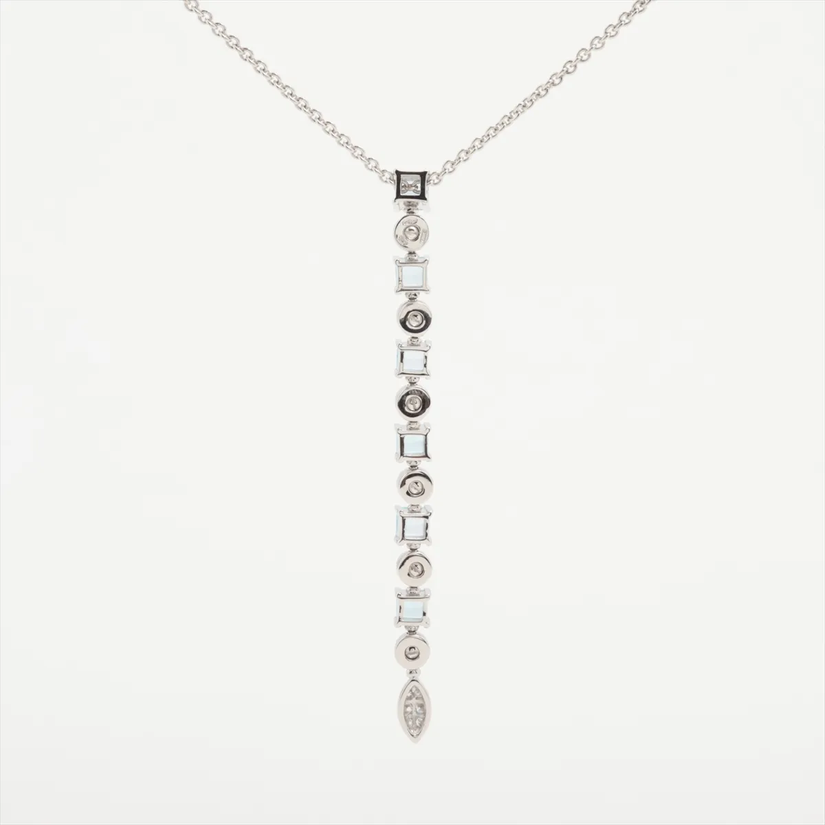 Lucia Blue Topaz Diamond Necklace, 750 (WG), 15.4g, — view 2
