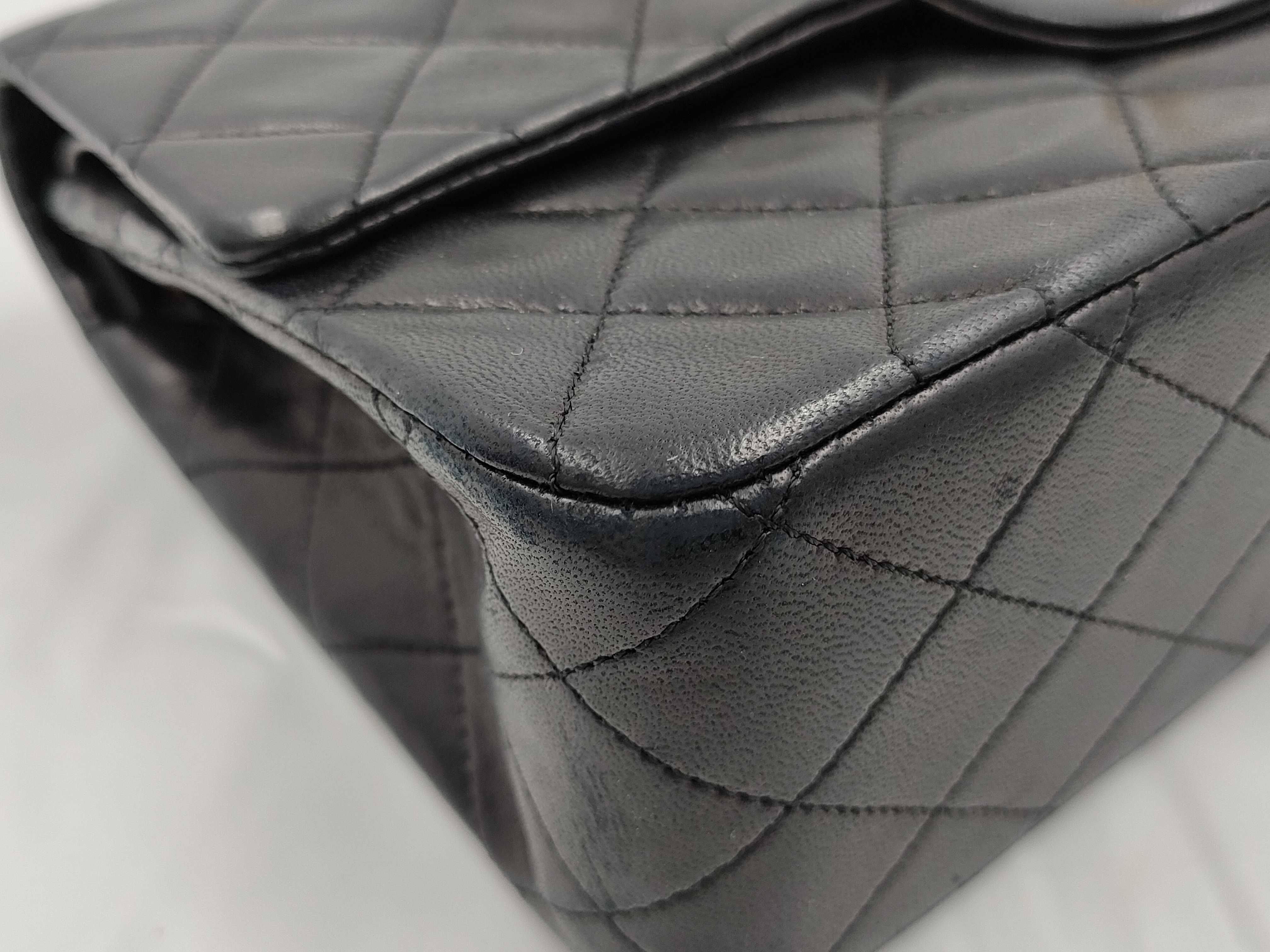 Lambskin Matelassé Double Flap Lambskin Shoulder Bag, Black with Gold Hardware and Card Holder — view 4