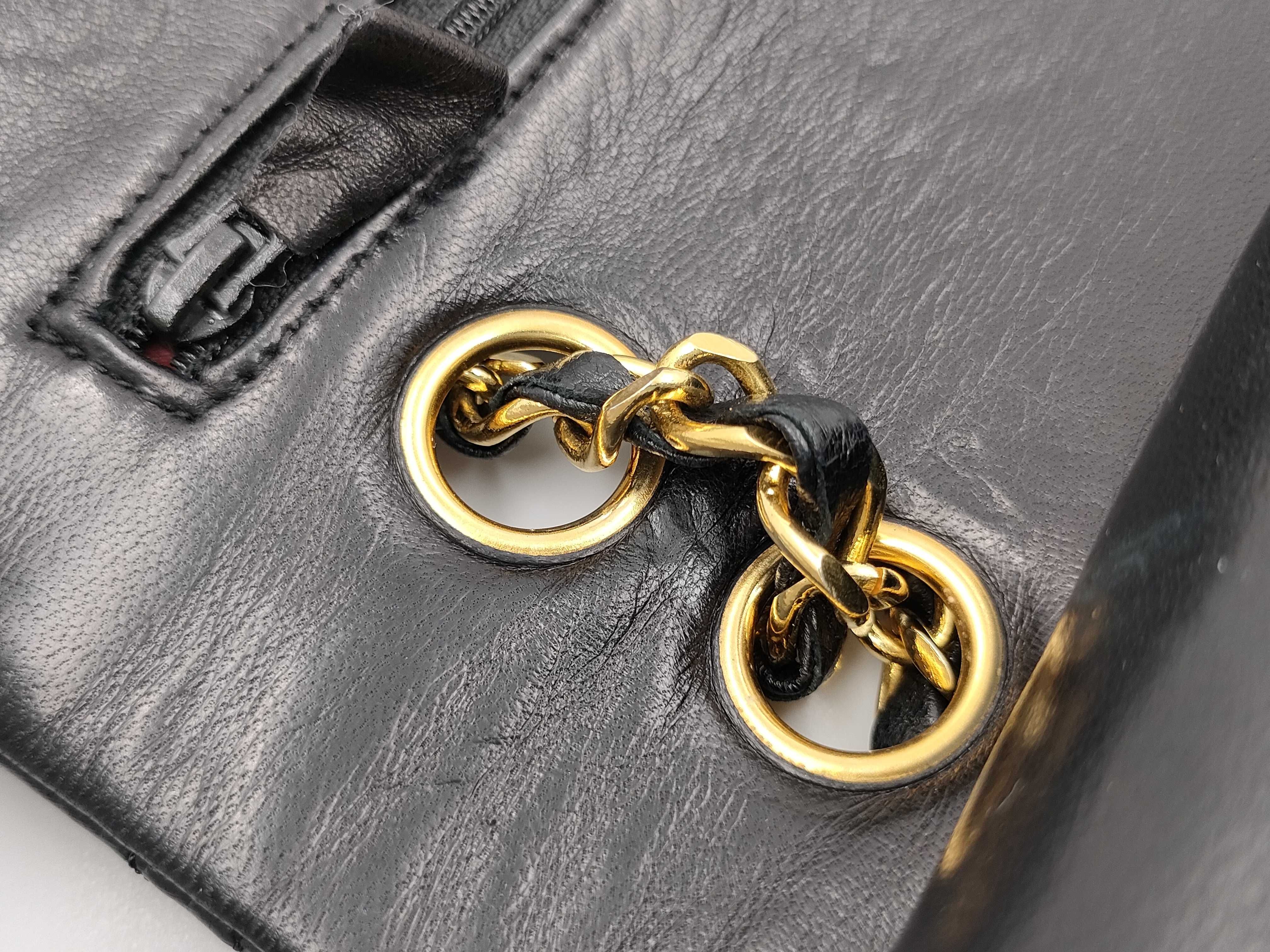 Lambskin Matelassé Double Flap Lambskin Shoulder Bag, Black with Gold Hardware and Card Holder — view 7