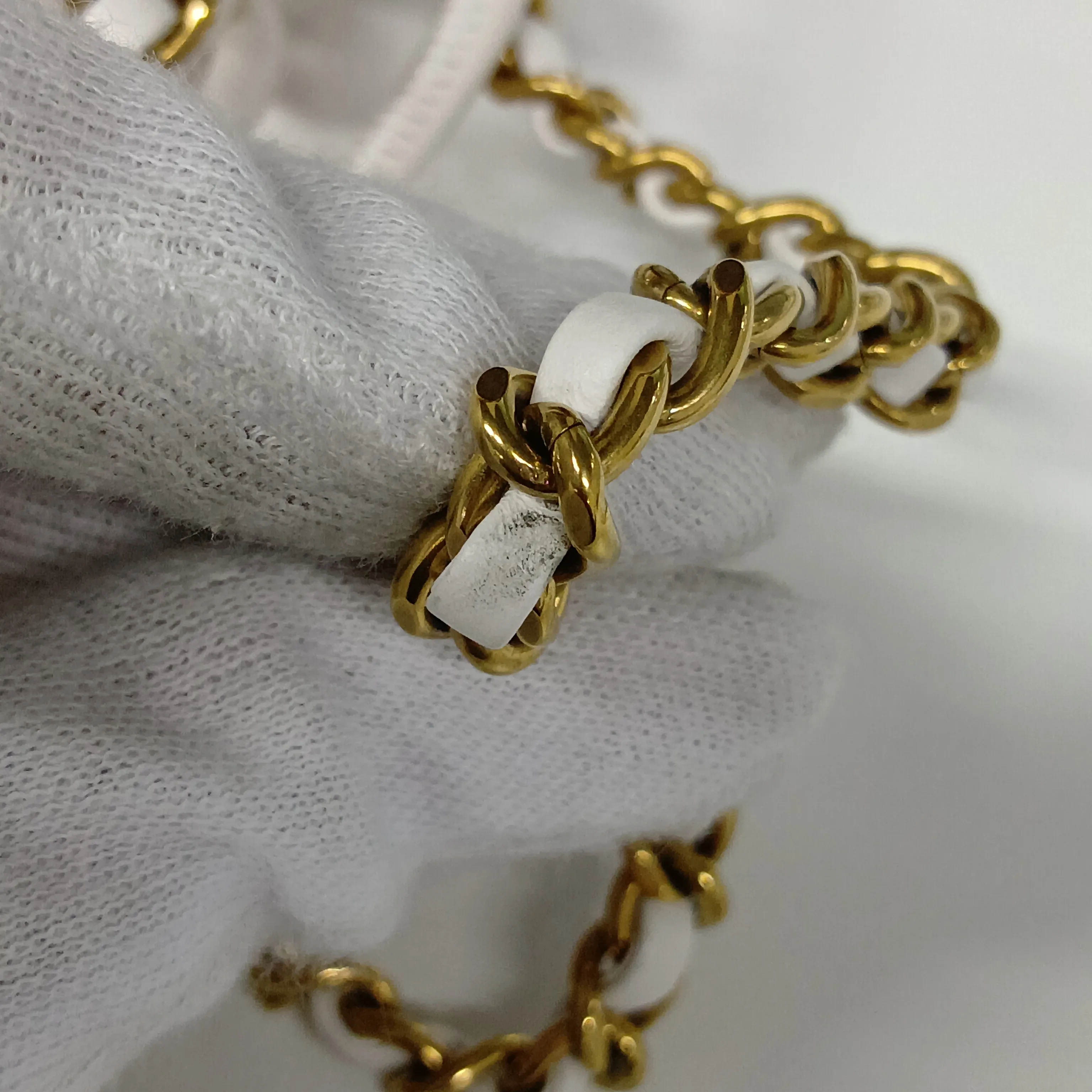 22 Mini Shiny Calfskin Chain Shoulder Bag White Gold Hardware GJ470U9H Random Plate AS3980 — view 12