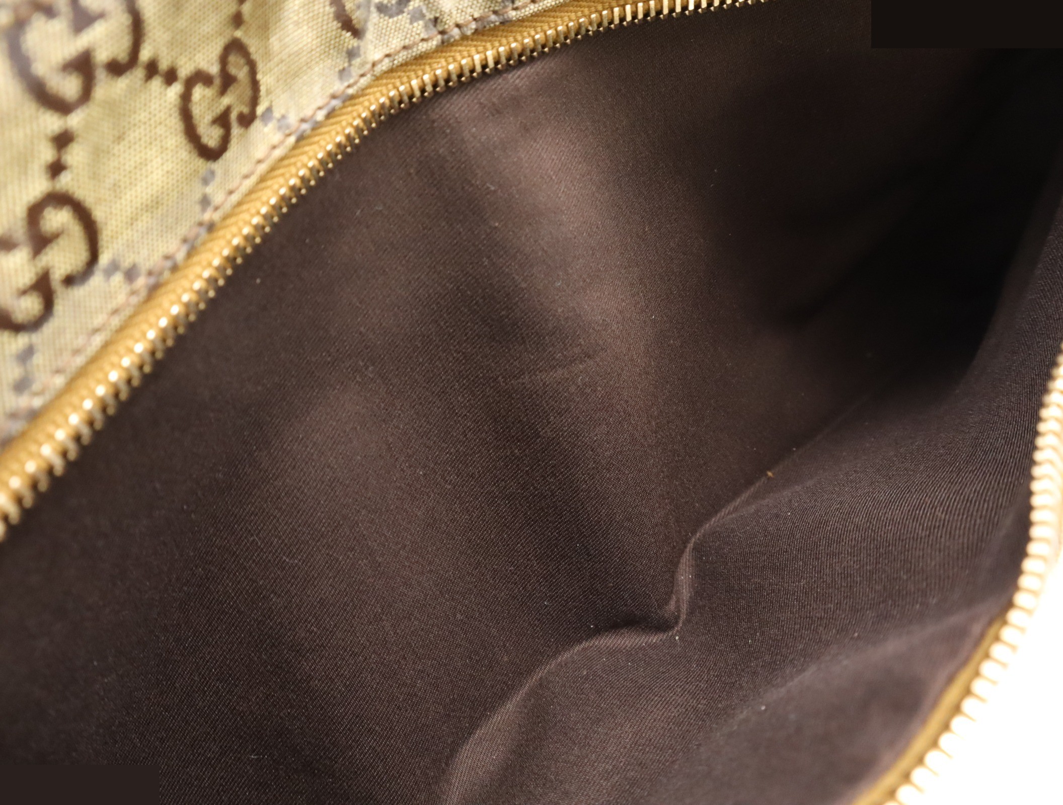 Canvas x leather GG crystal body bag gold brown — view 7