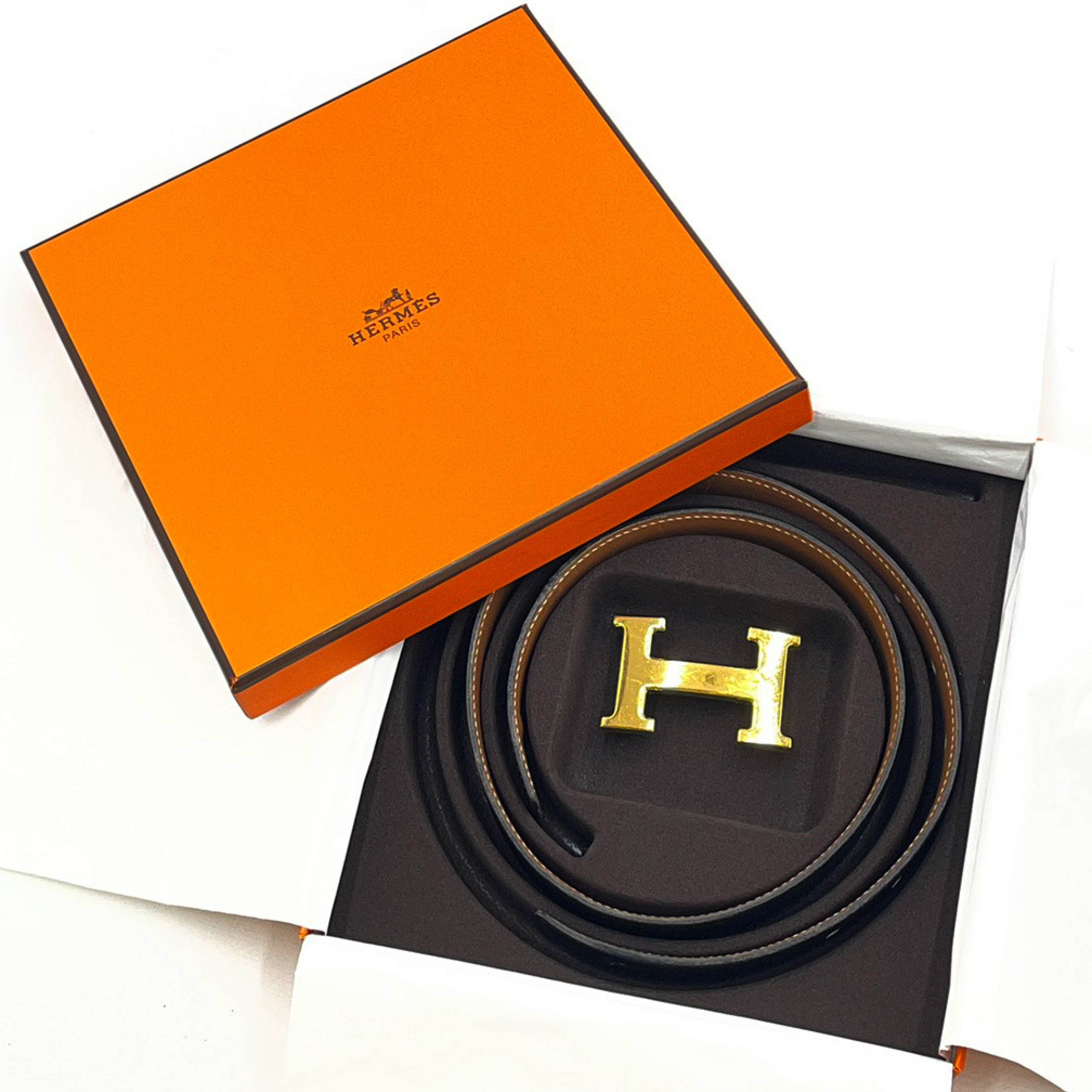 H Belt/Box/OX/Size 70/Noir/Natural Belt — view 11
