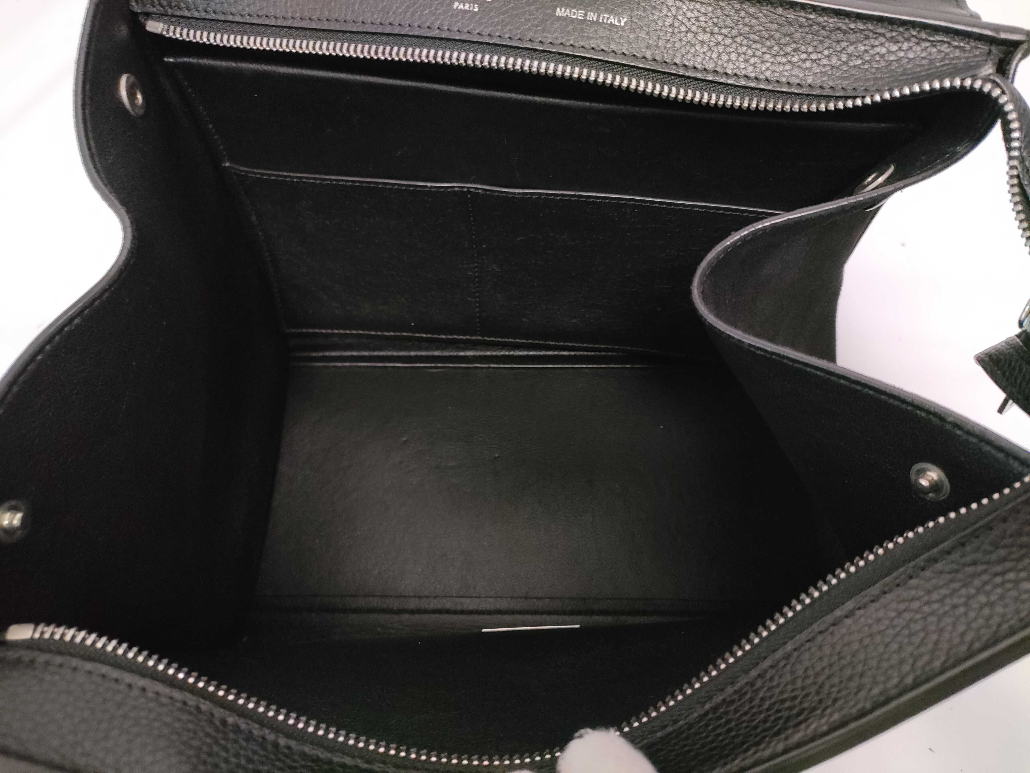 Trapeze Leather x Suede Handbag, Black — view 14