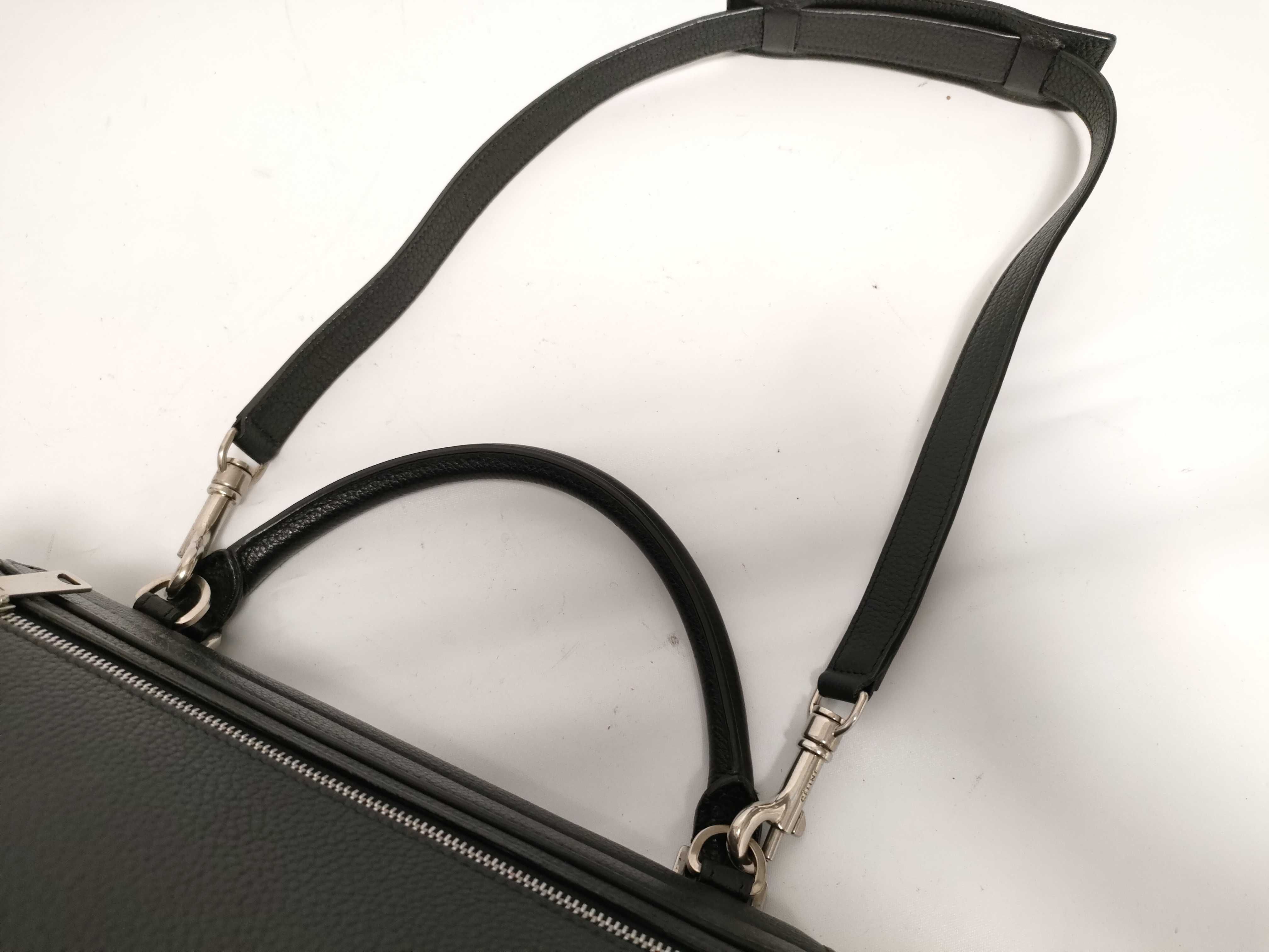 Trapeze Leather x Suede Handbag, Black — view 5