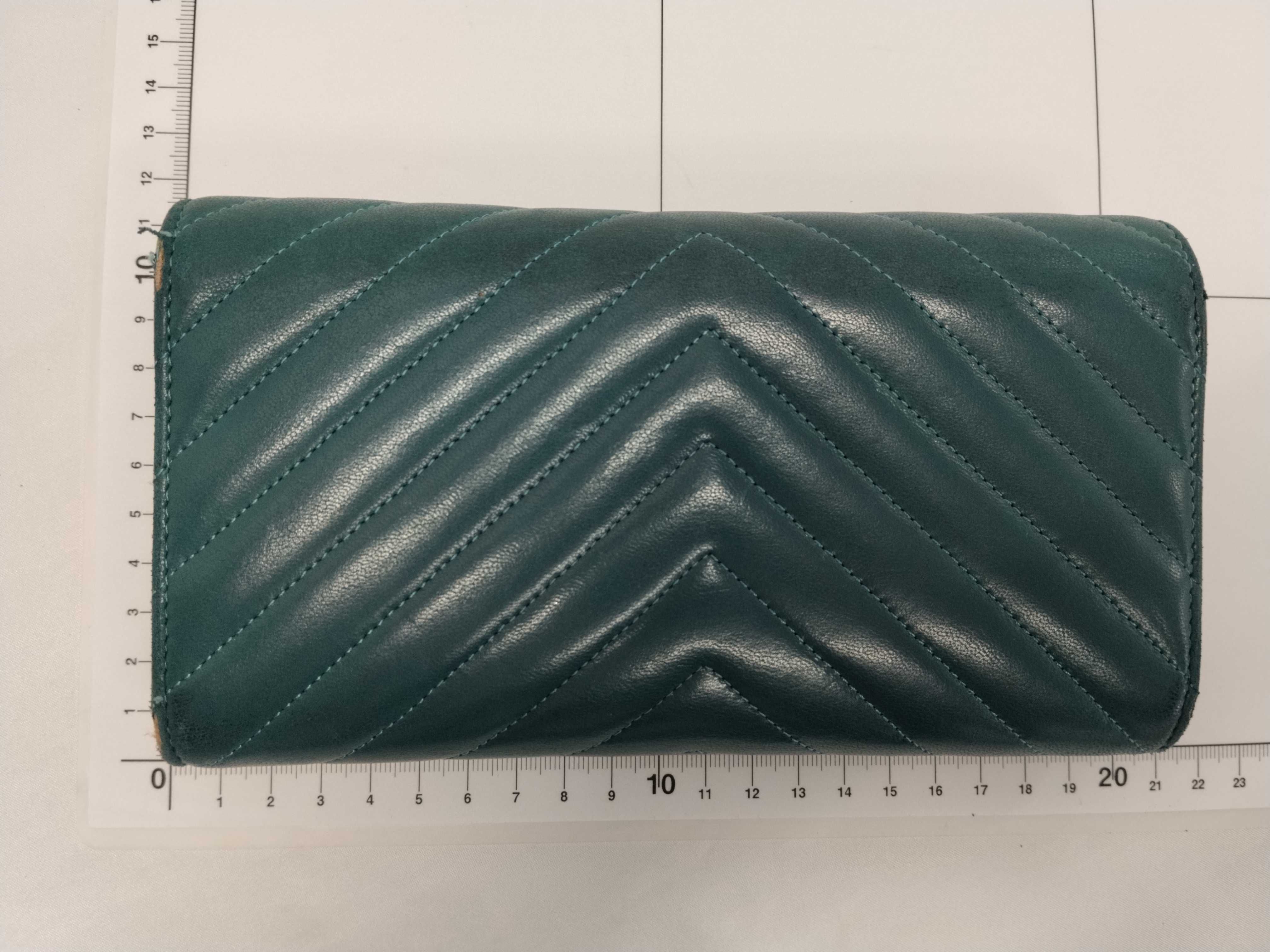 V-stitch lambskin flap wallet — view 2