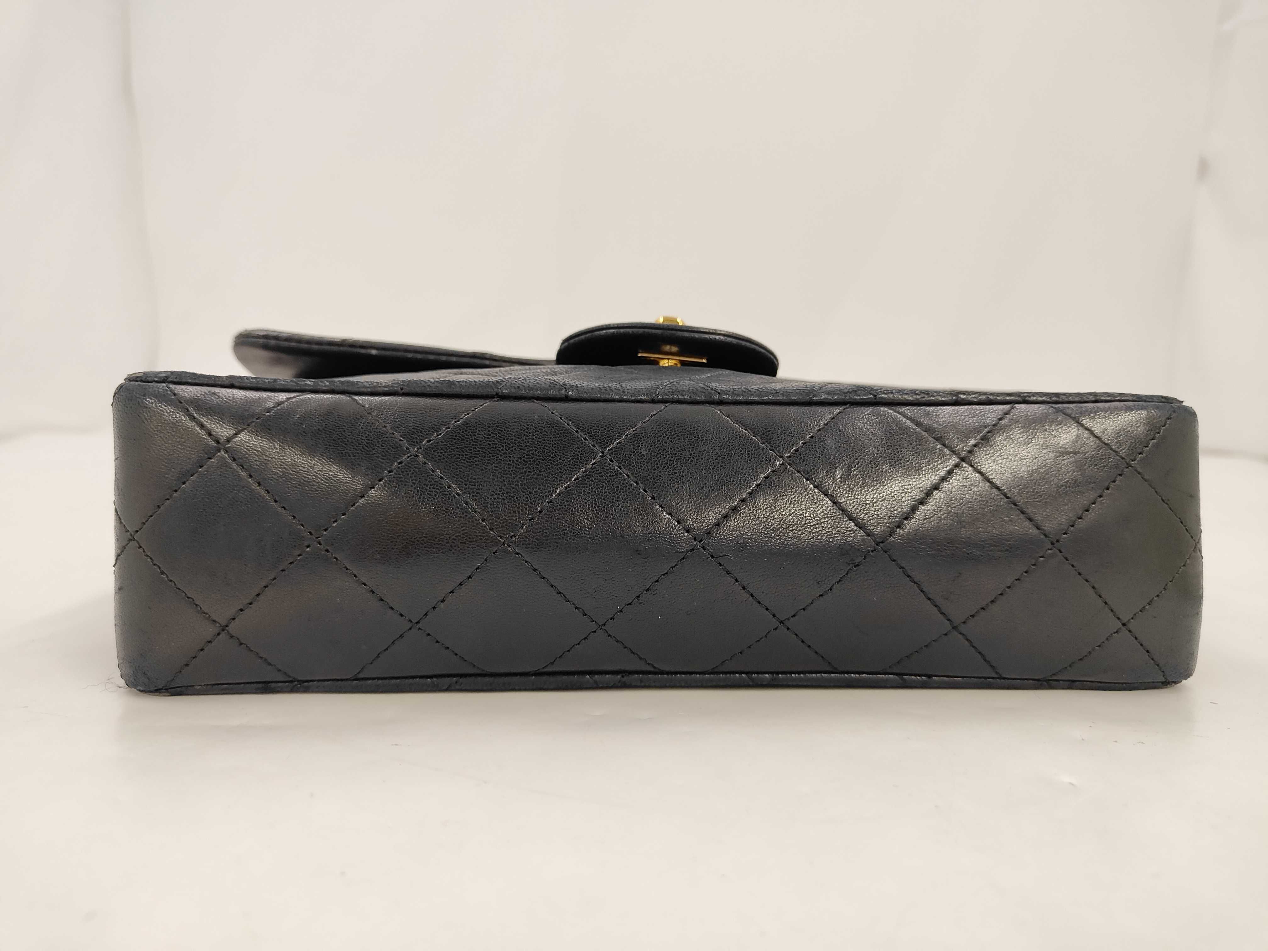 Matelassé Double Flap Shoulder Bag, Black, 23cm — view 3