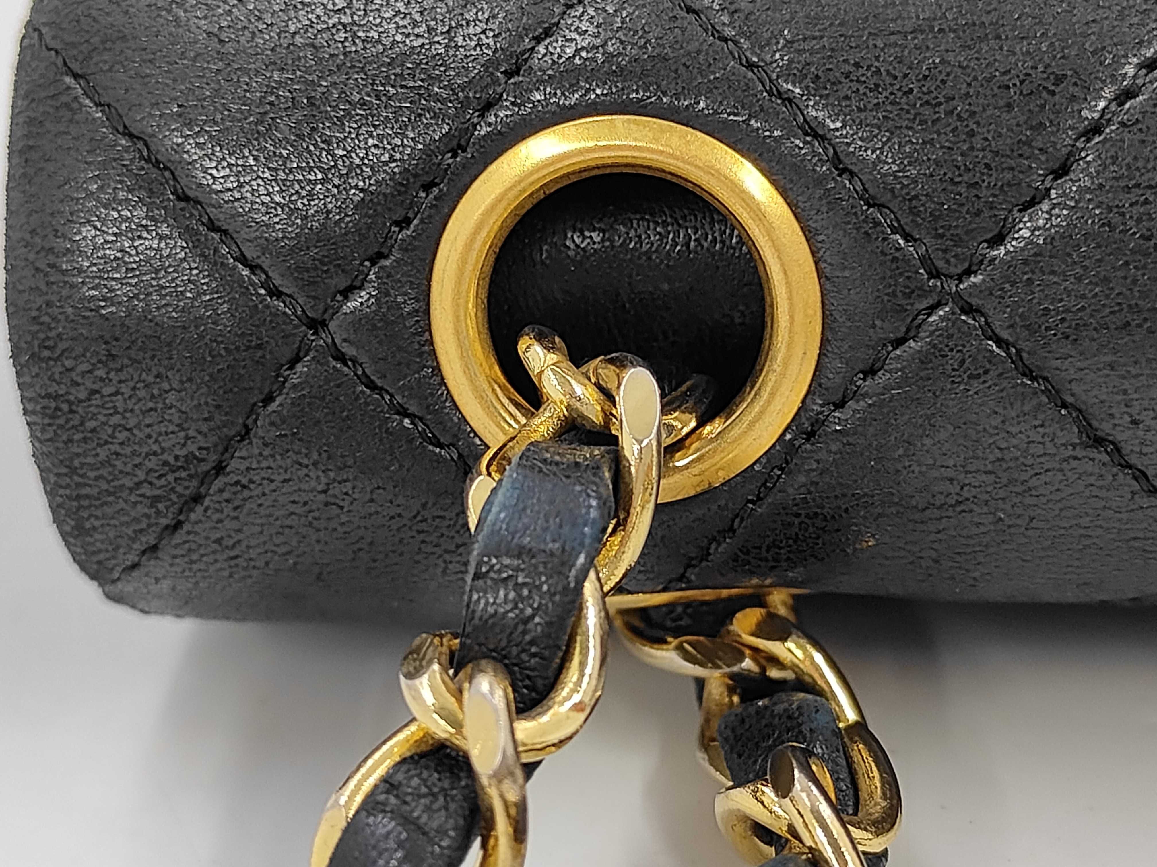 Matelassé Double Flap Shoulder Bag, Black, 23cm — view 6