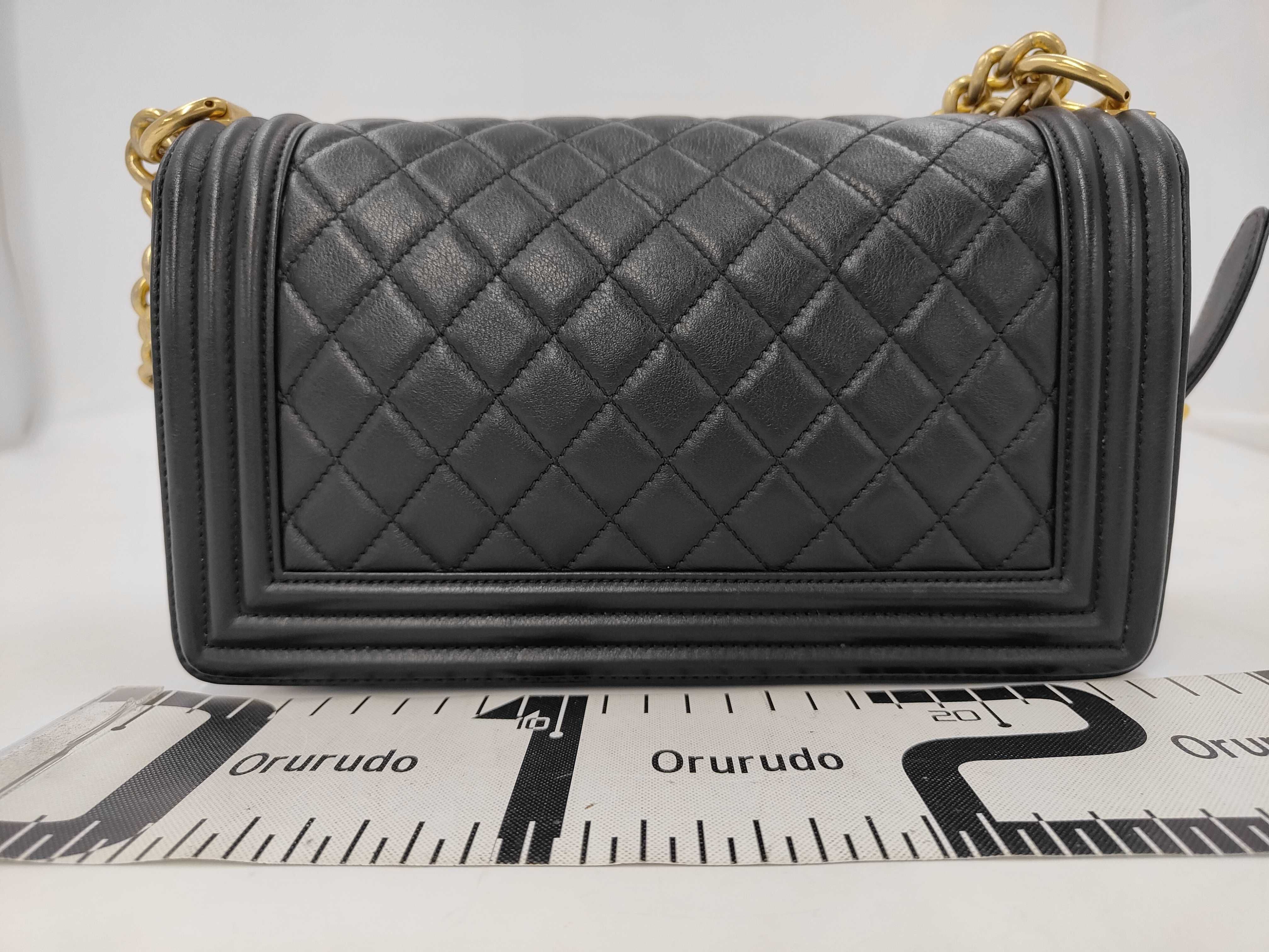 Boy Chanel Medium Issue Shoulder Bag Black Gold Button Shoulder Bag — view 2