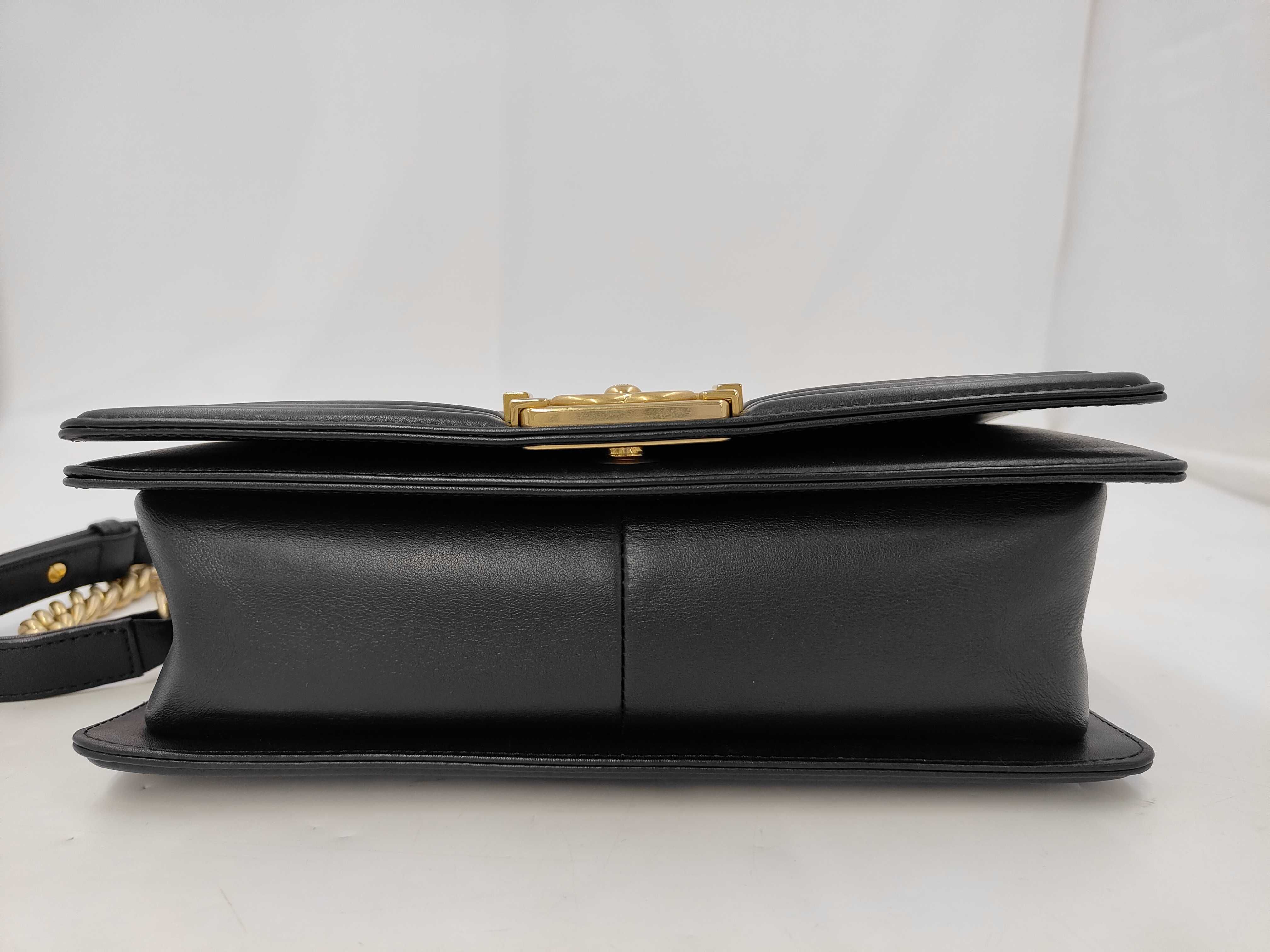 Boy Chanel Medium Issue Shoulder Bag Black Gold Button Shoulder Bag — view 7