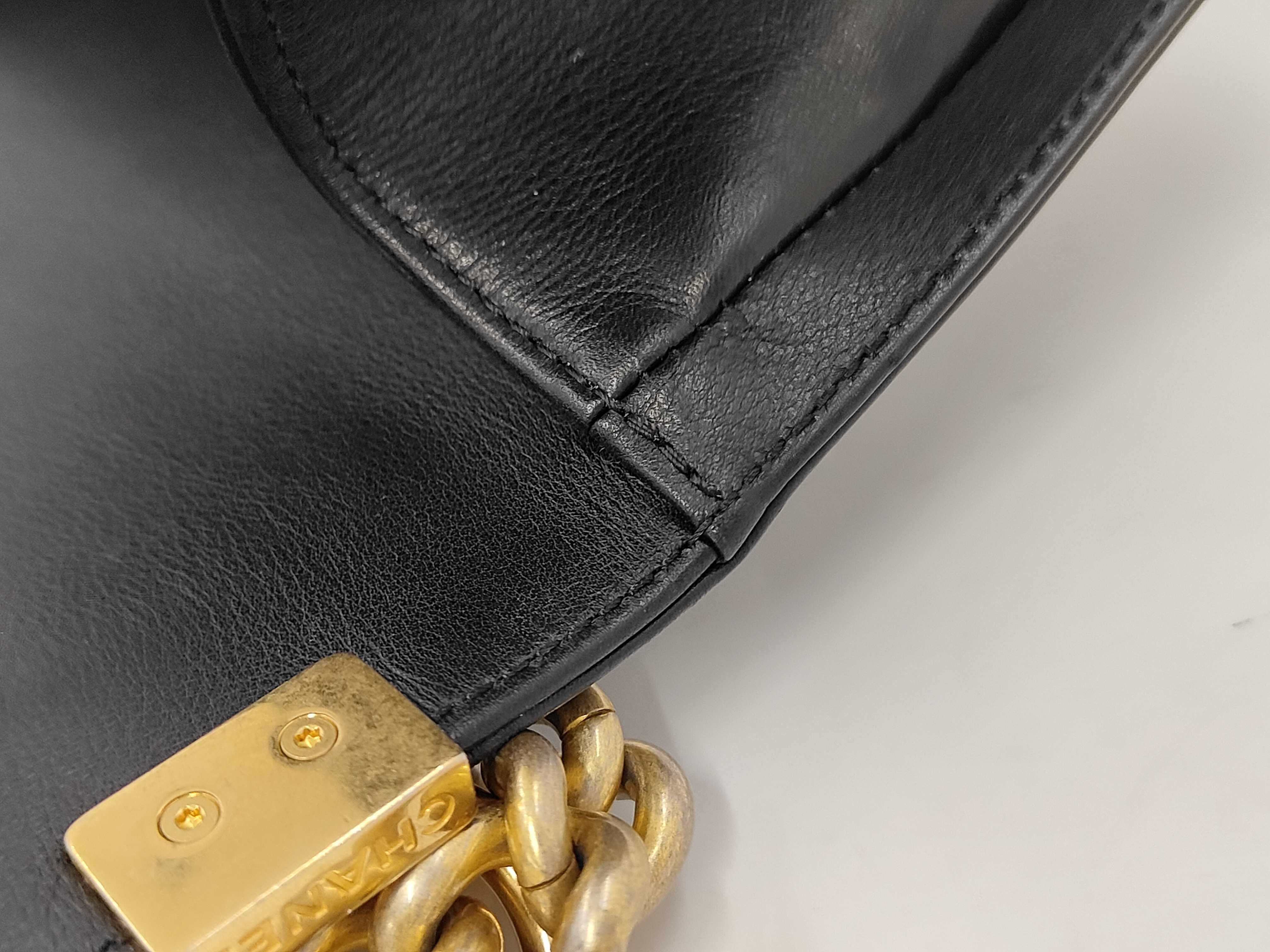 Boy Chanel Medium Issue Shoulder Bag Black Gold Button Shoulder Bag — view 9