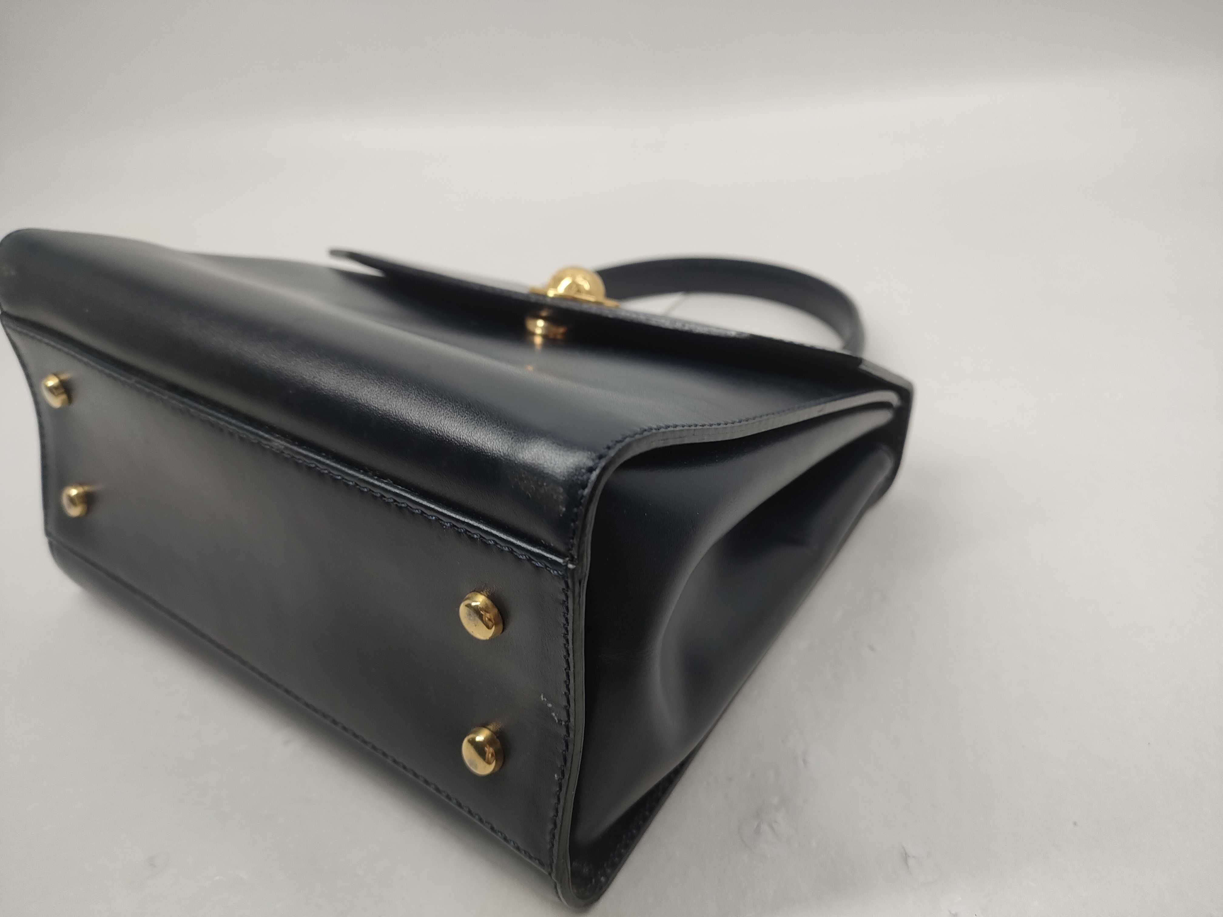 Leather Top Handle Bag with Circle Hardware — view 6