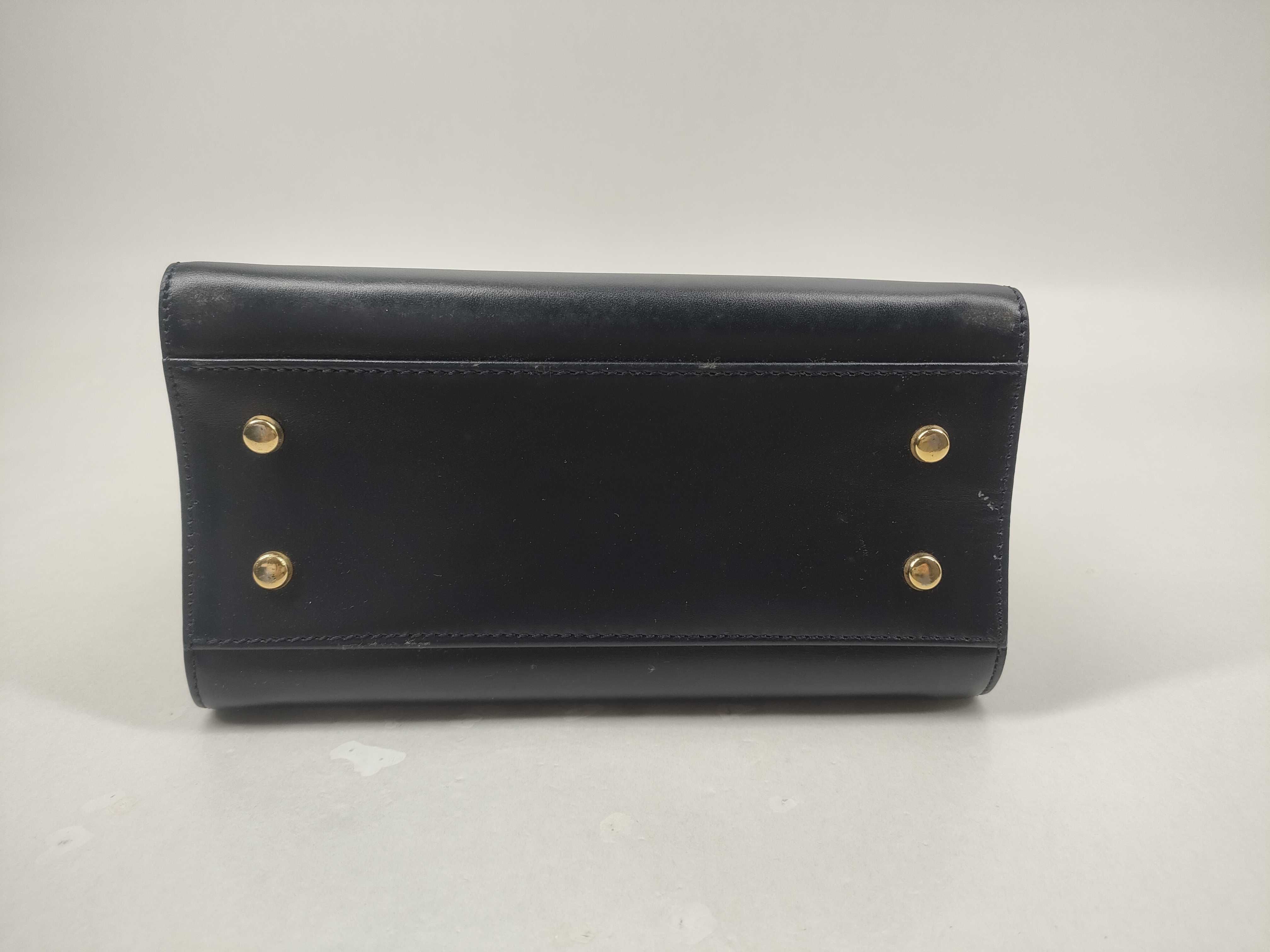 Leather Top Handle Bag with Circle Hardware — view 7