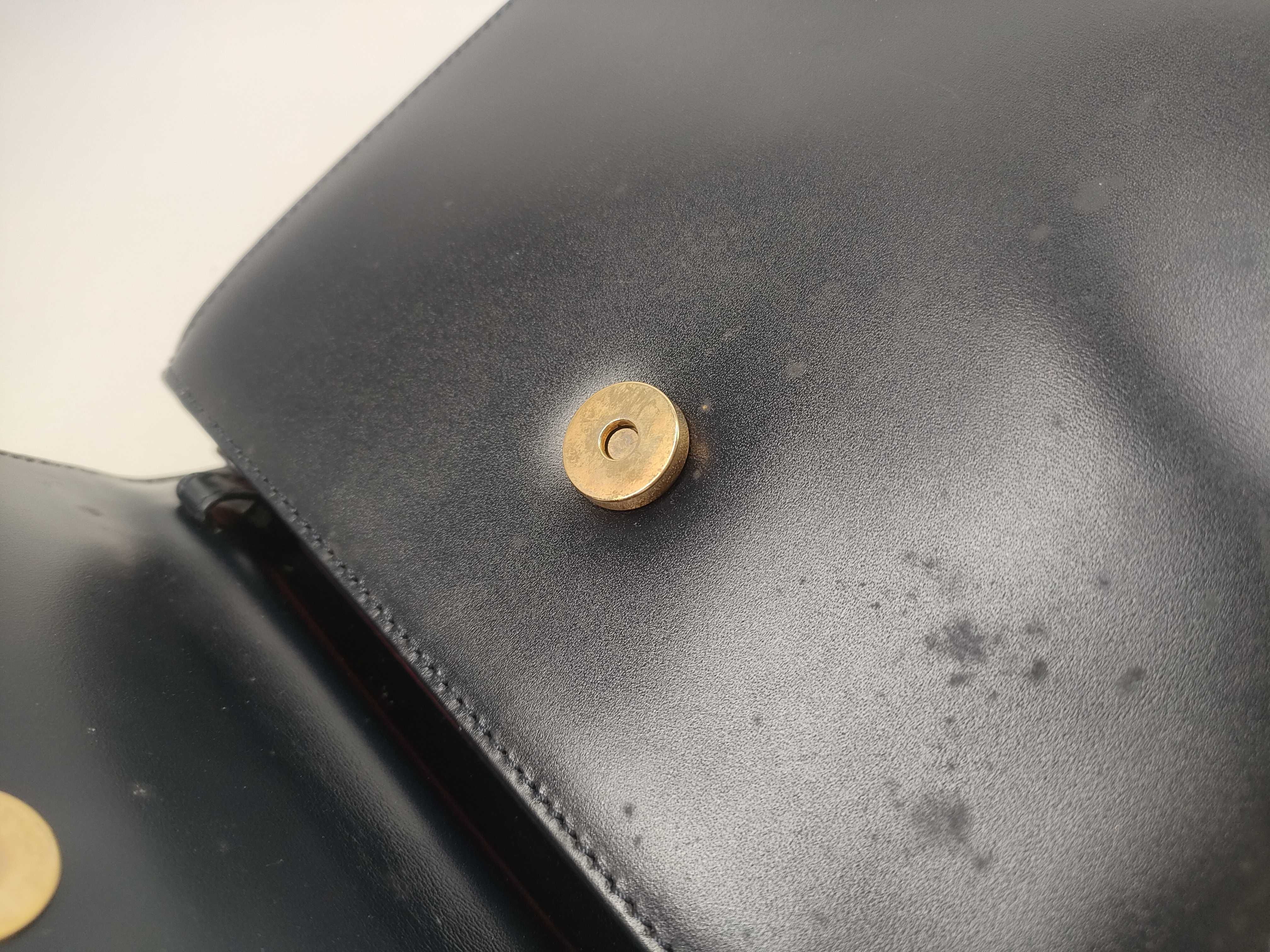 Leather Top Handle Bag with Circle Hardware — view 8