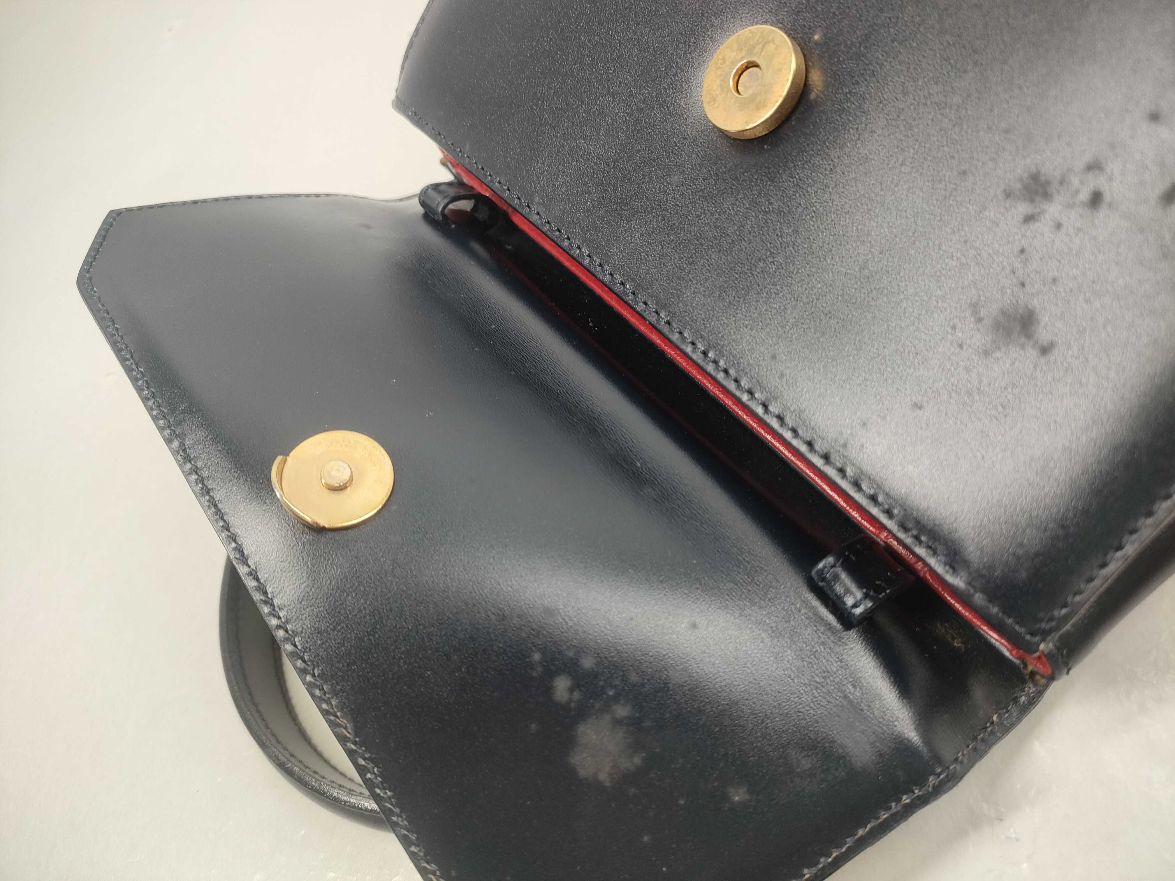 Leather Top Handle Bag with Circle Hardware — view 9