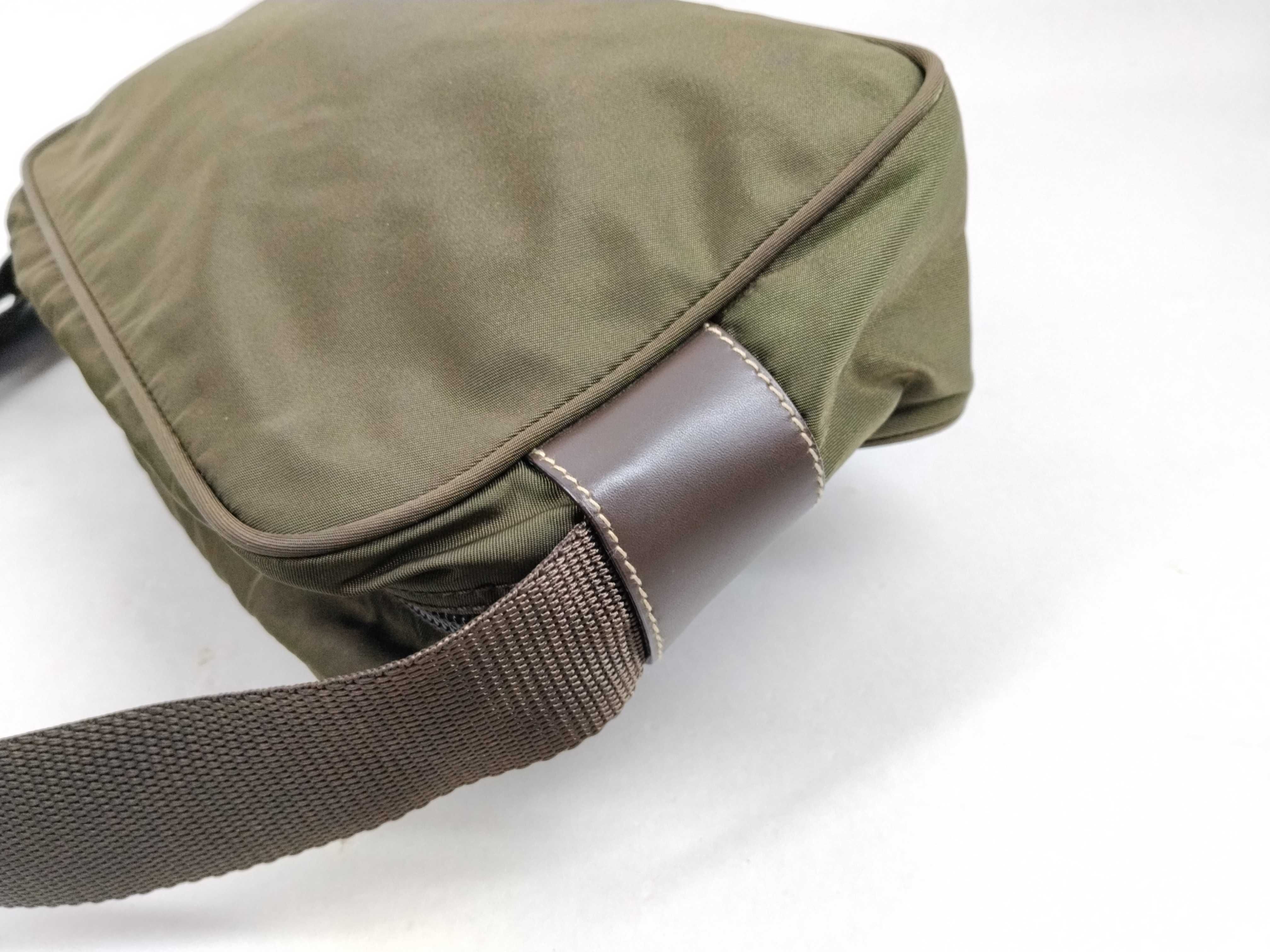 Nylon Shoulder Bag, Khaki — view 5