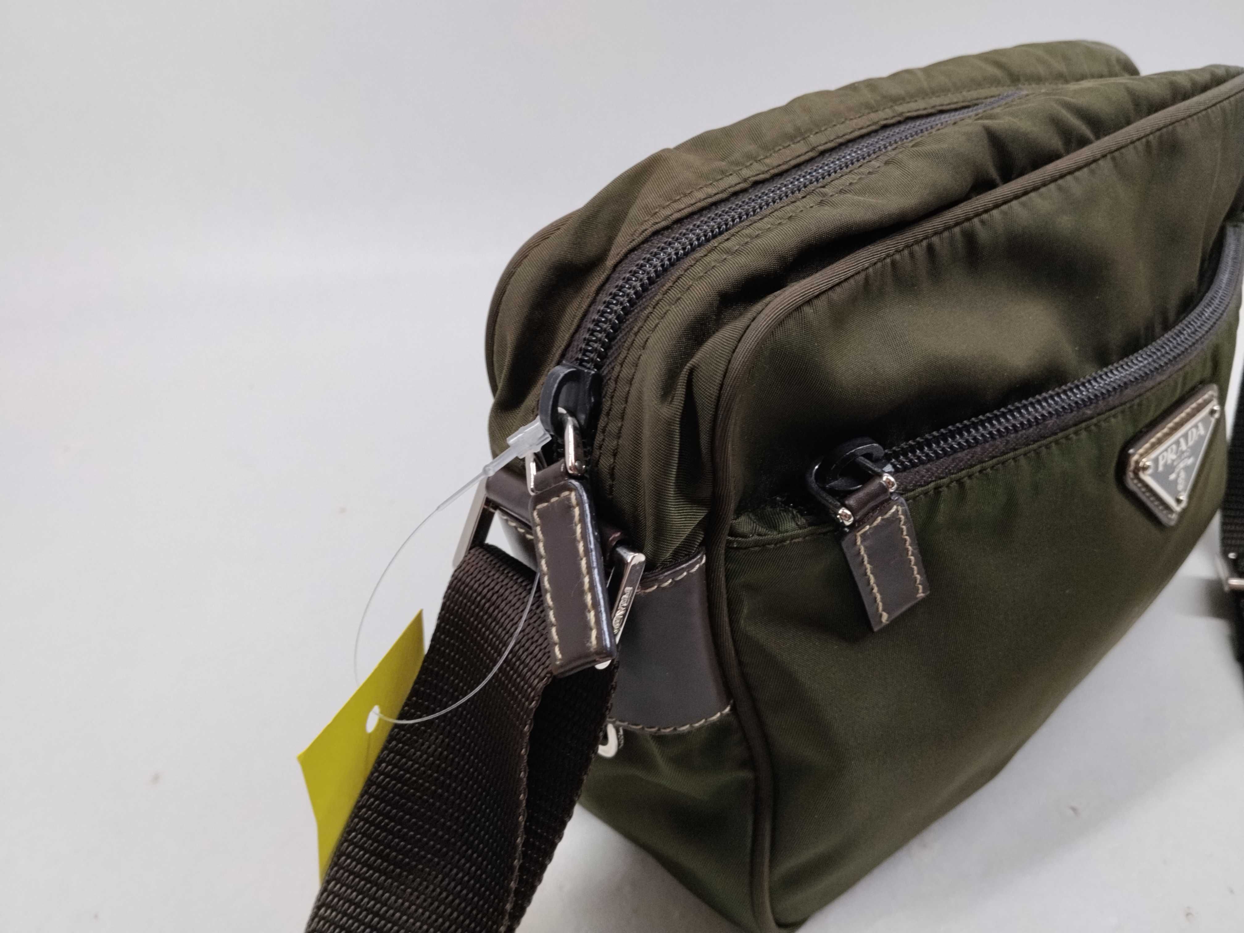 Nylon Shoulder Bag, Khaki — view 9