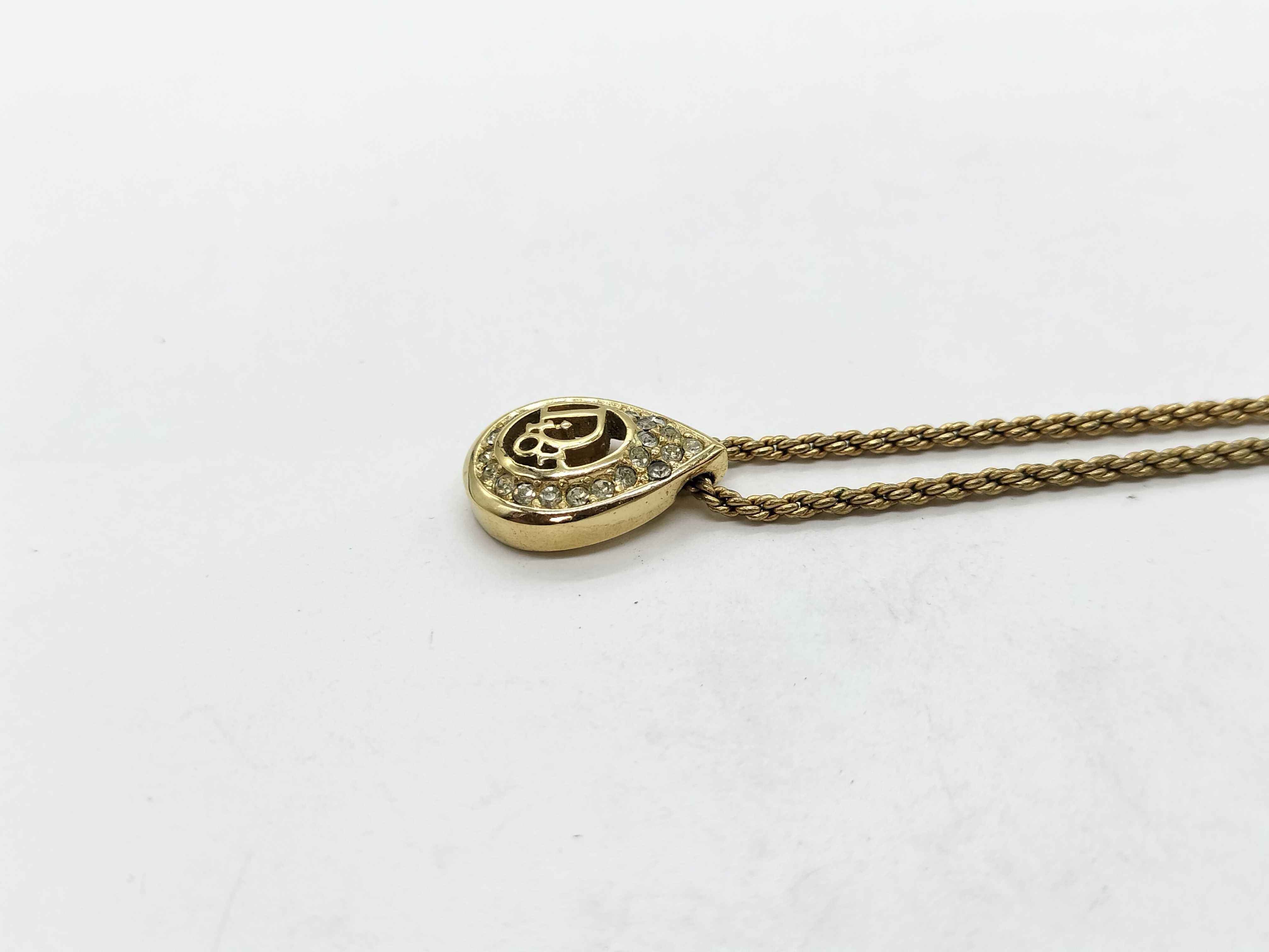 Vintage Necklace with Rhinestones and Logo — view 3