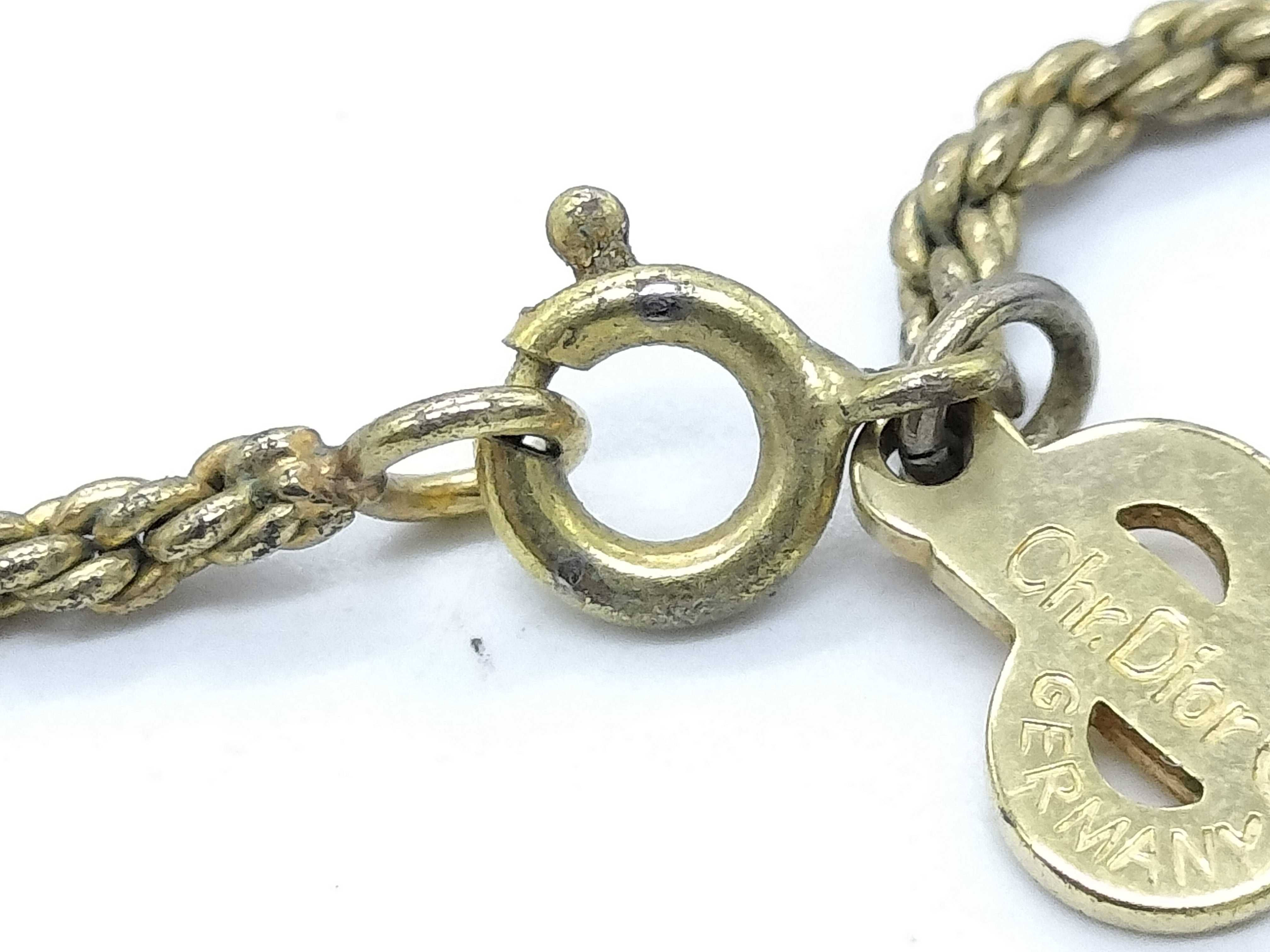 Vintage Necklace with Rhinestones and Logo — view 4