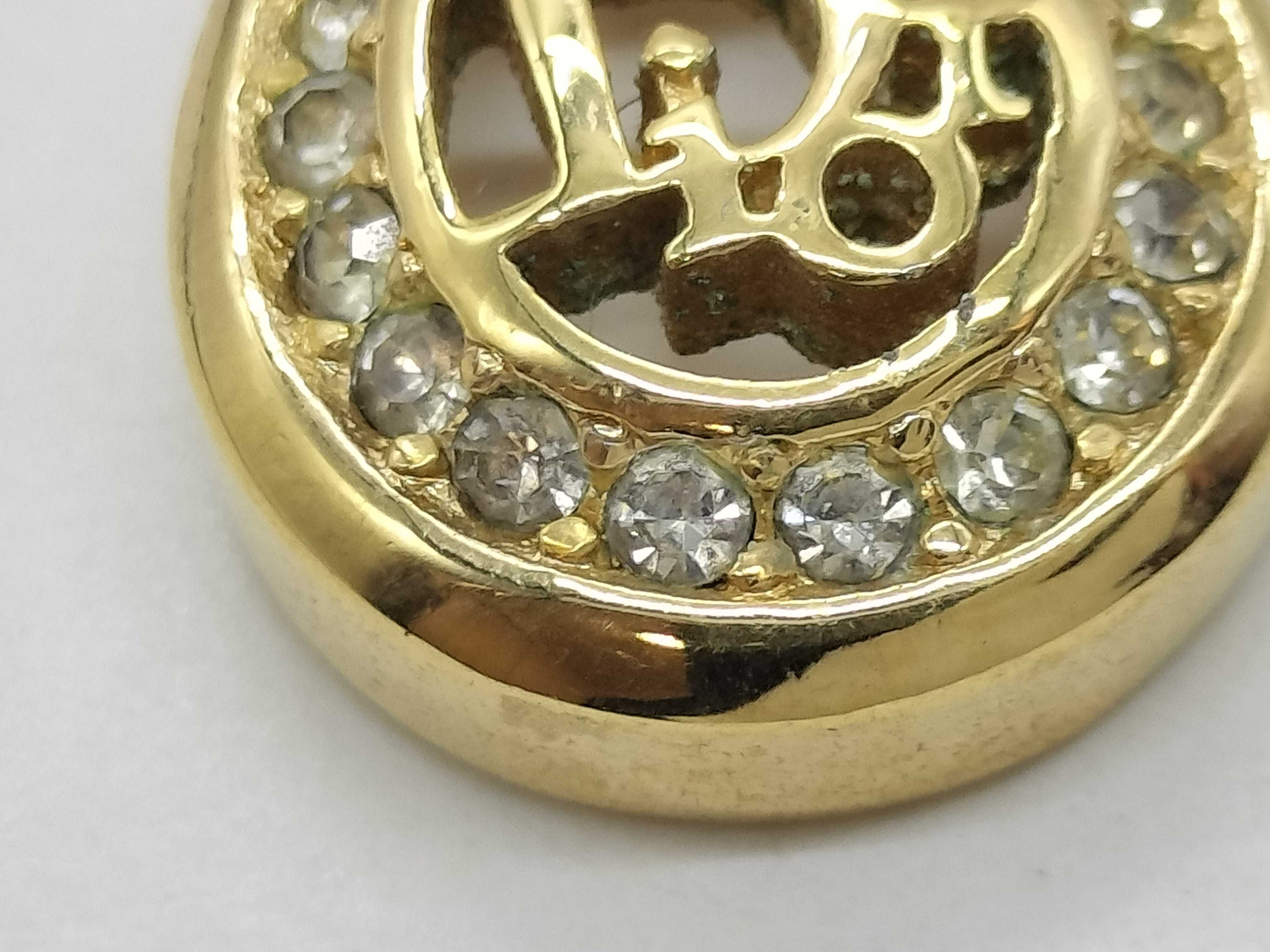 Vintage Necklace with Rhinestones and Logo — view 7
