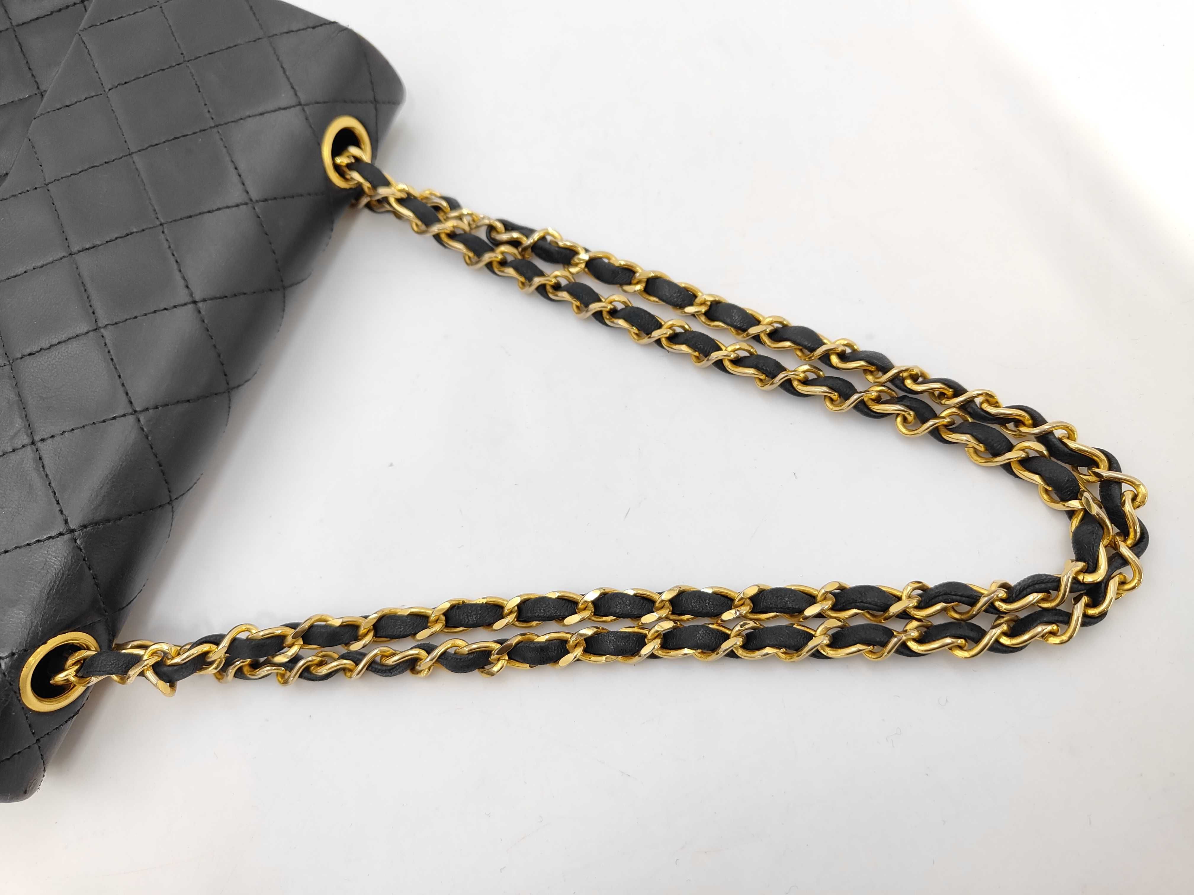 Lambskin Double Flap Chain Shoulder Bag (with seal) — view 3