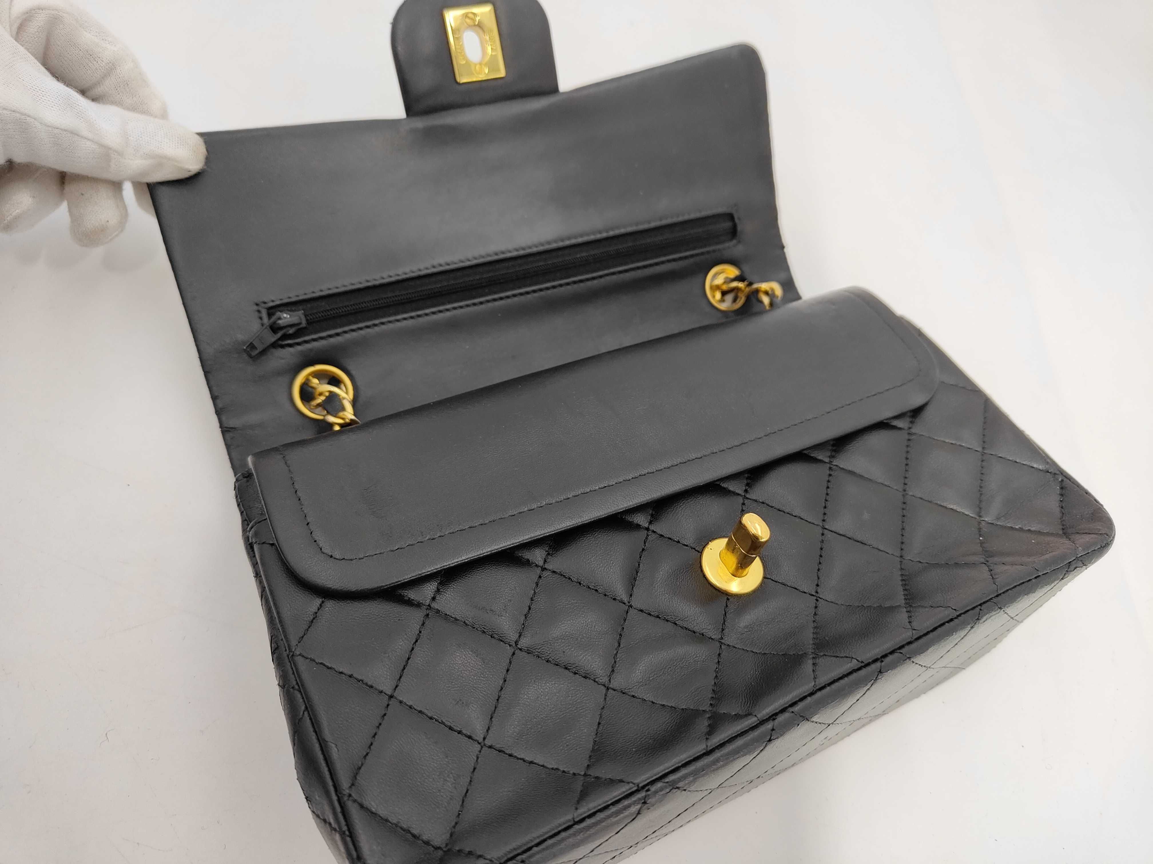 Lambskin Double Flap Chain Shoulder Bag (with seal) — view 7
