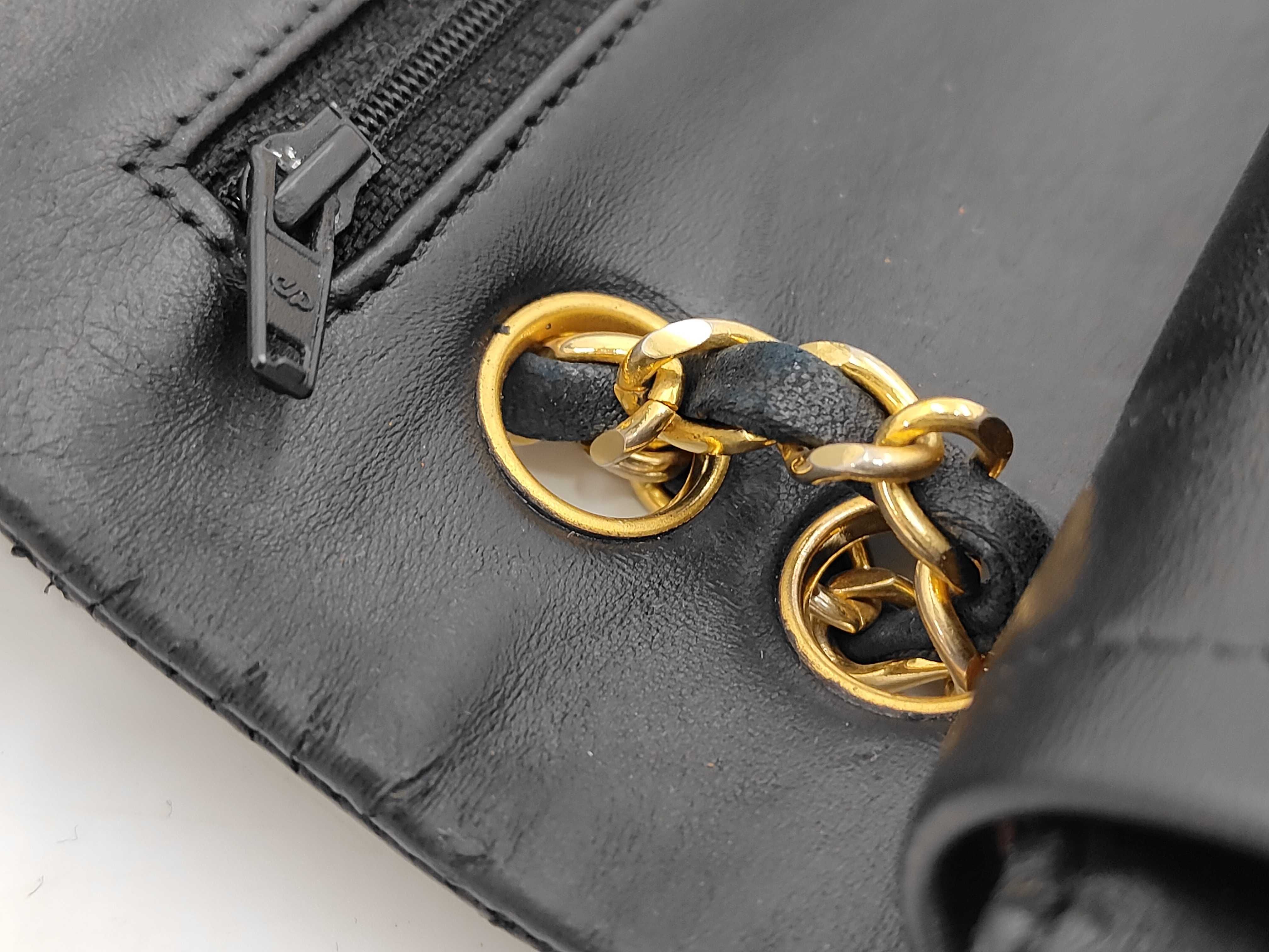 Lambskin Double Flap Chain Shoulder Bag (with seal) — view 8