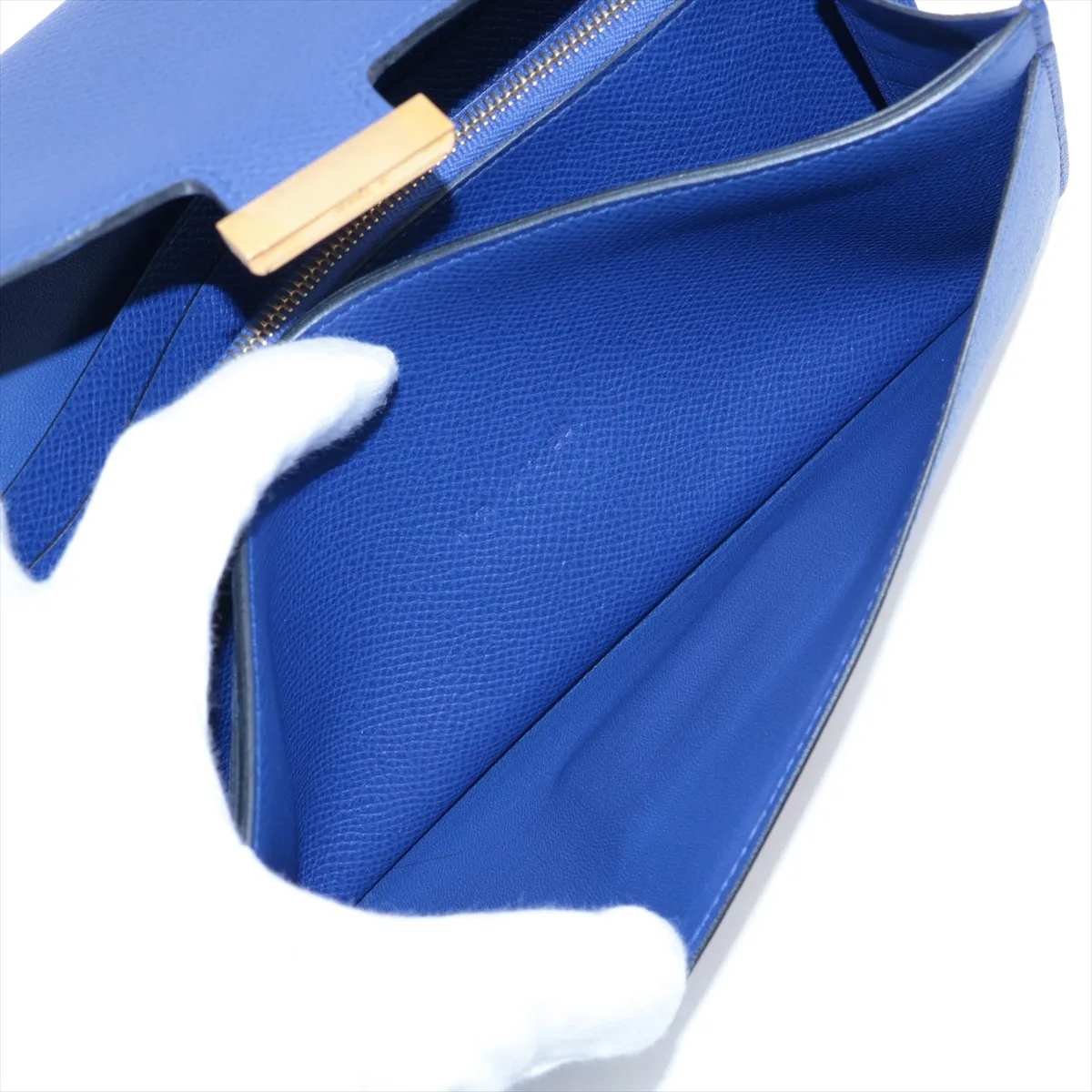 Constance Long Wallet, Veau Epsom Leather, Blue, Gold Hardware, A: 2017 — view 8
