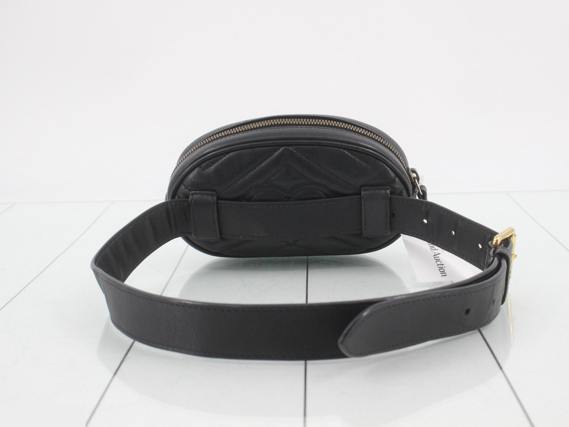 GG Marmont Quilted Leather Black Belt Bag (Waist Bag) — view 2