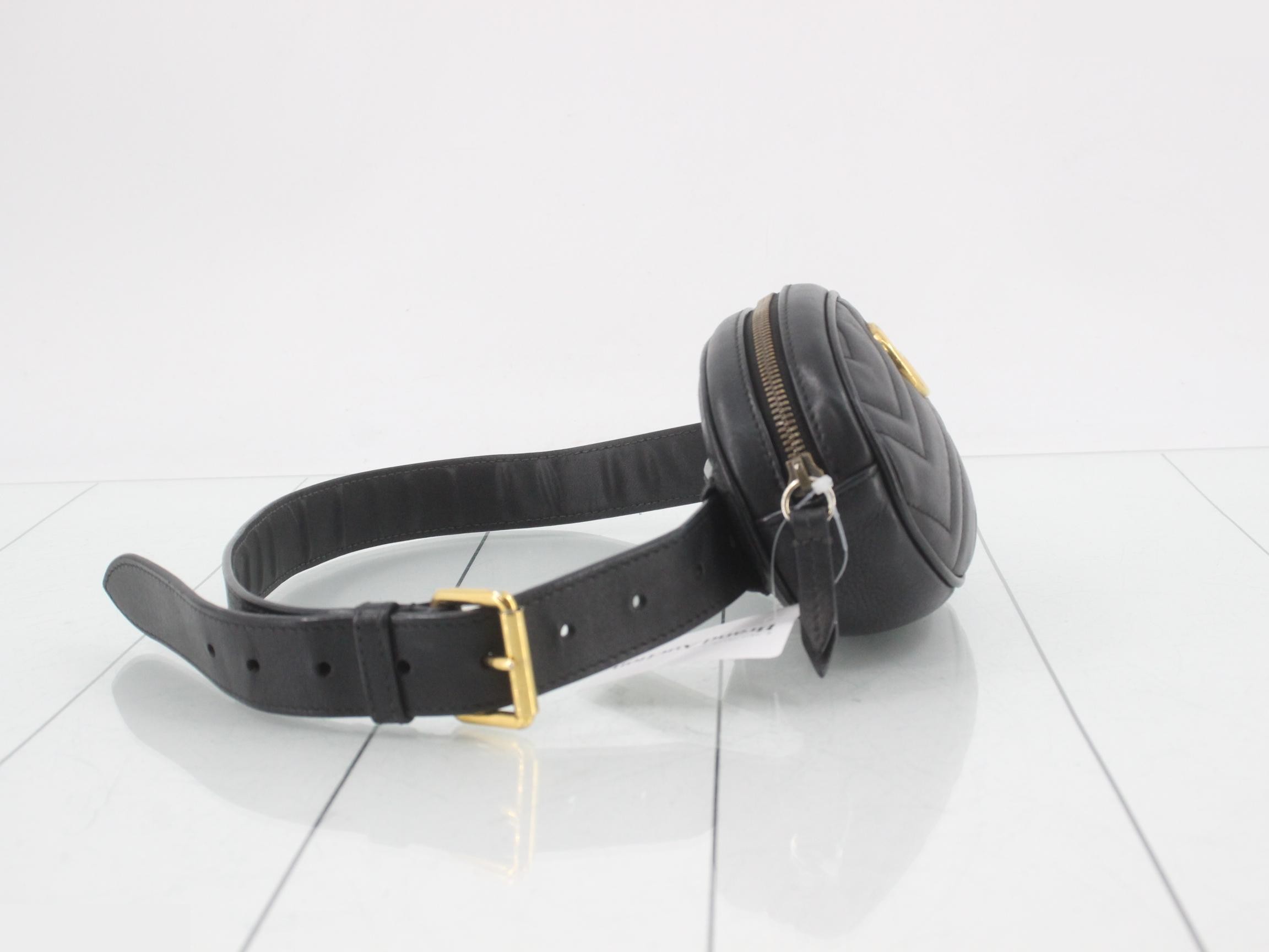 GG Marmont Quilted Leather Black Belt Bag (Waist Bag) — view 4