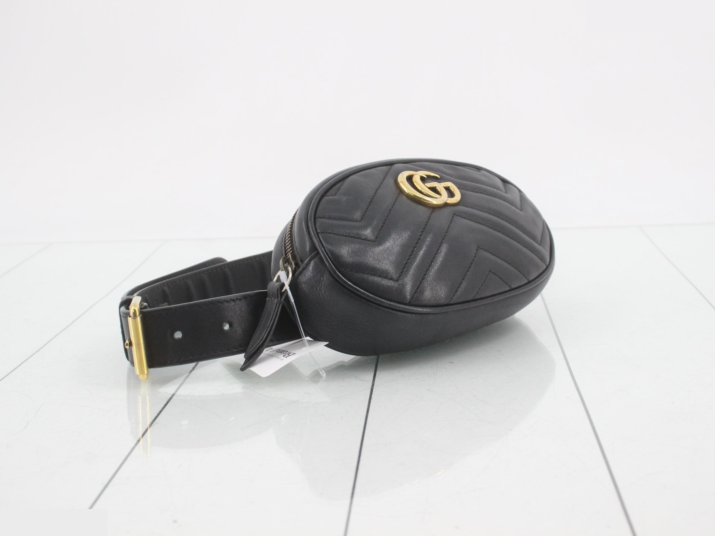 GG Marmont Quilted Leather Black Belt Bag (Waist Bag) — view 5