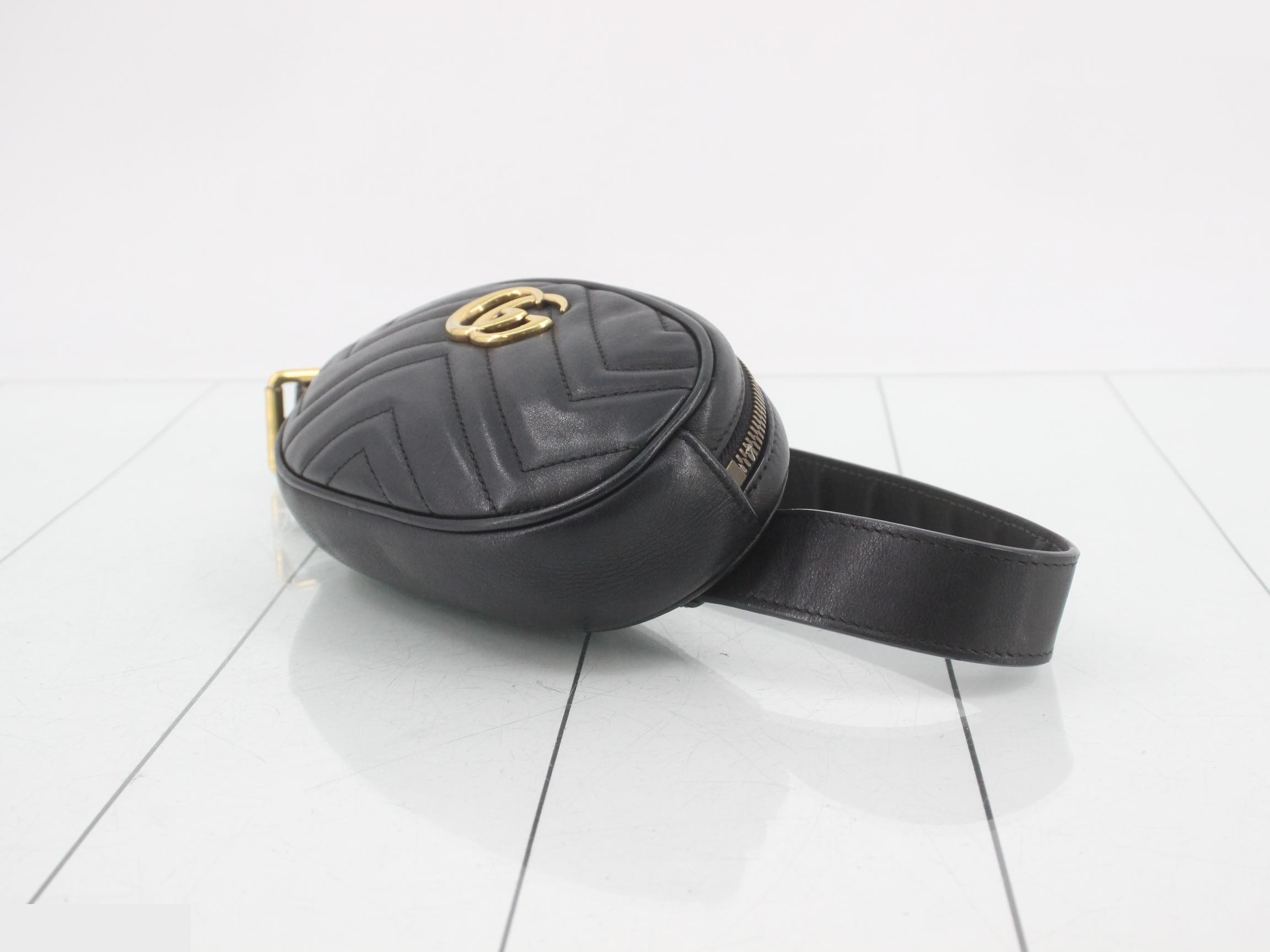 GG Marmont Quilted Leather Black Belt Bag (Waist Bag) — view 6