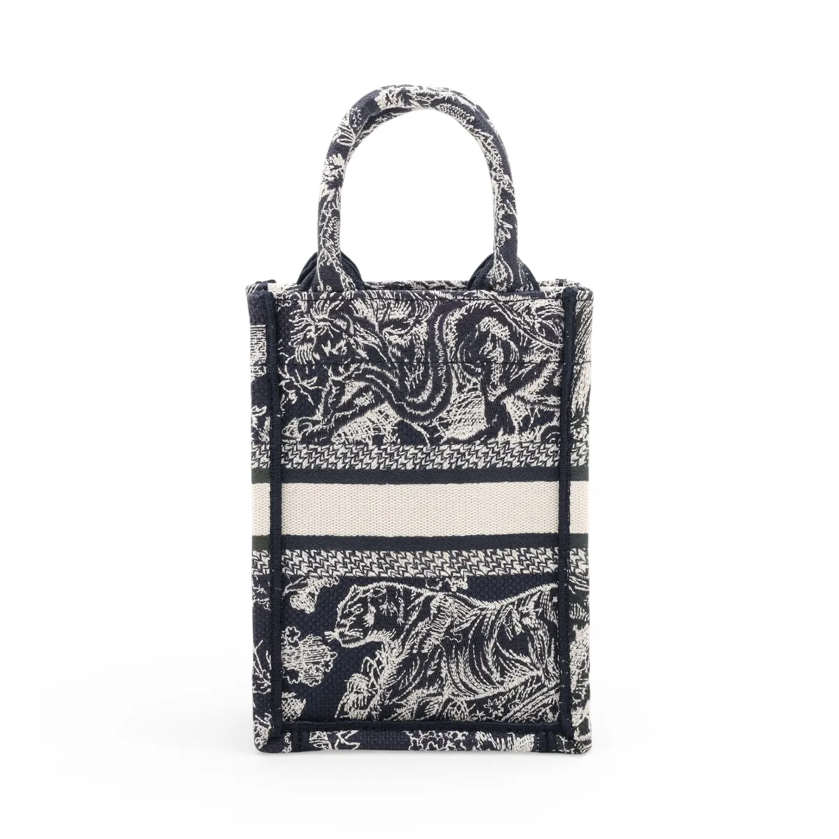 Canvas 2-Way Handbag, Navy — view 2