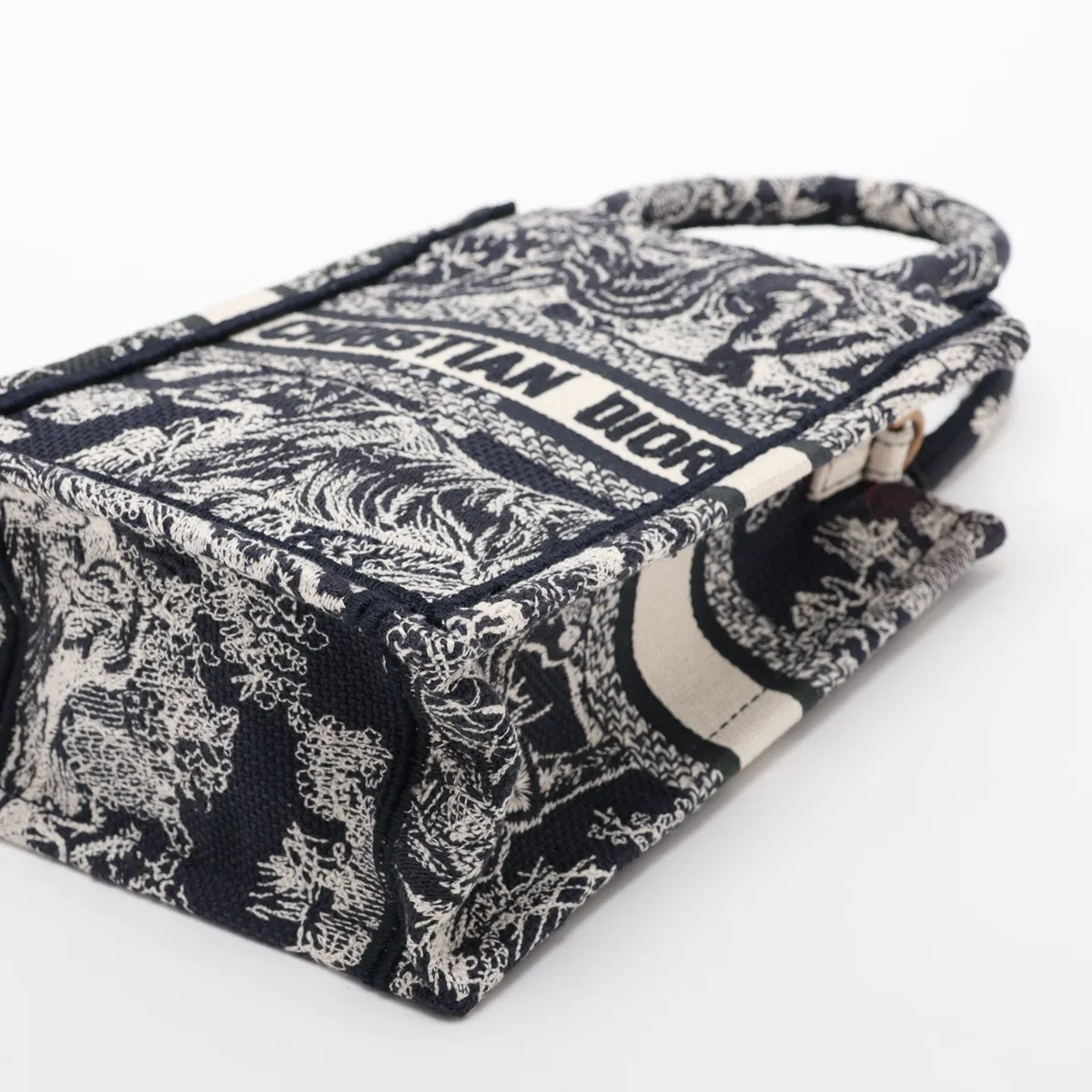 Canvas 2-Way Handbag, Navy — view 3