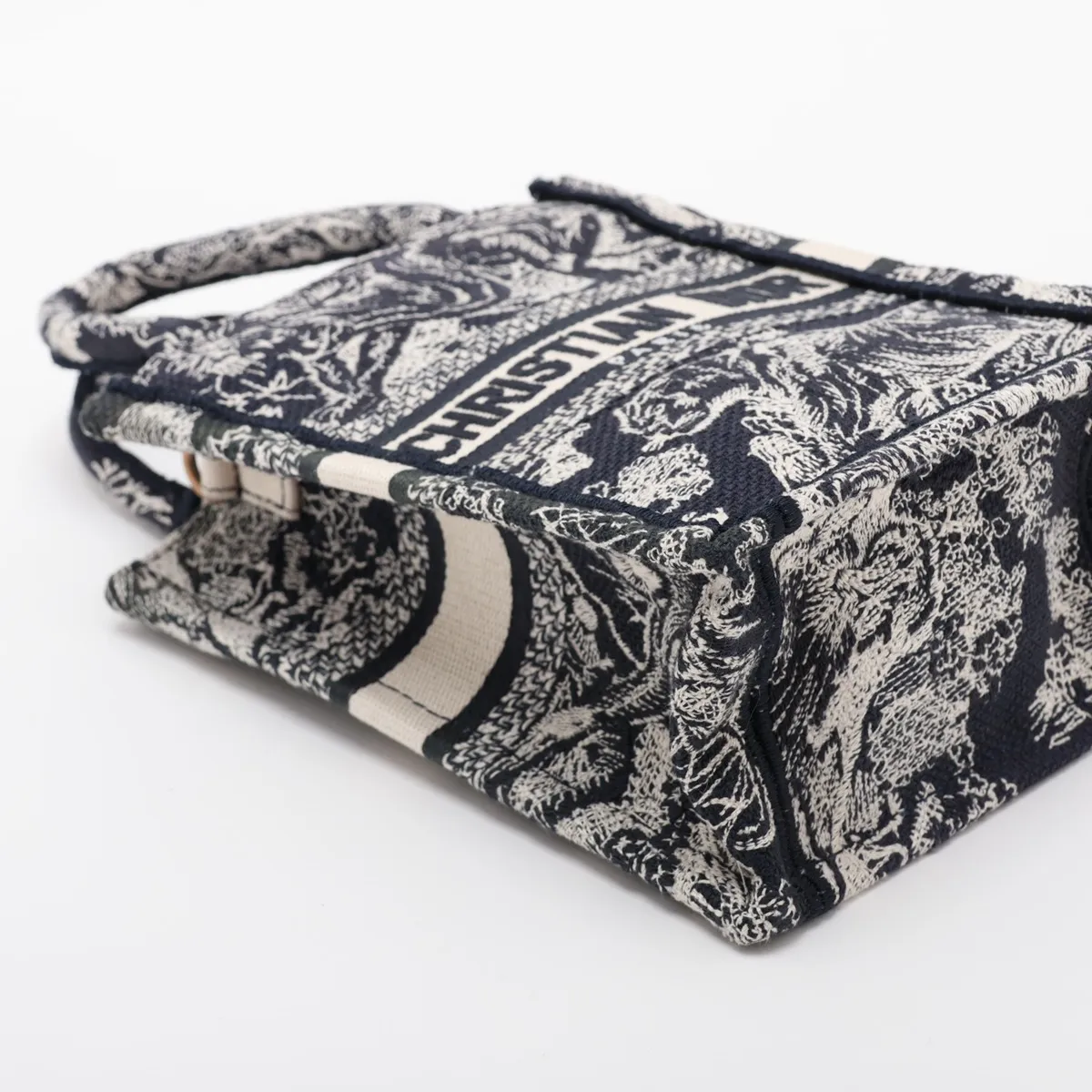 Canvas 2-Way Handbag, Navy — view 4