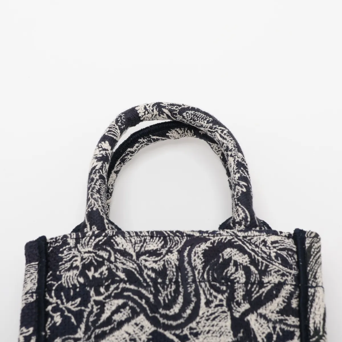 Canvas 2-Way Handbag, Navy — view 6