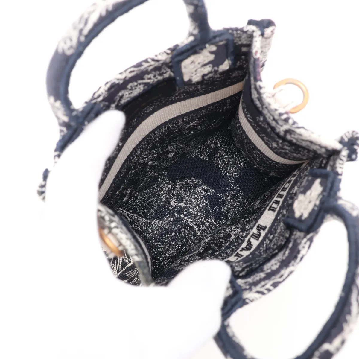 Canvas 2-Way Handbag, Navy — view 8