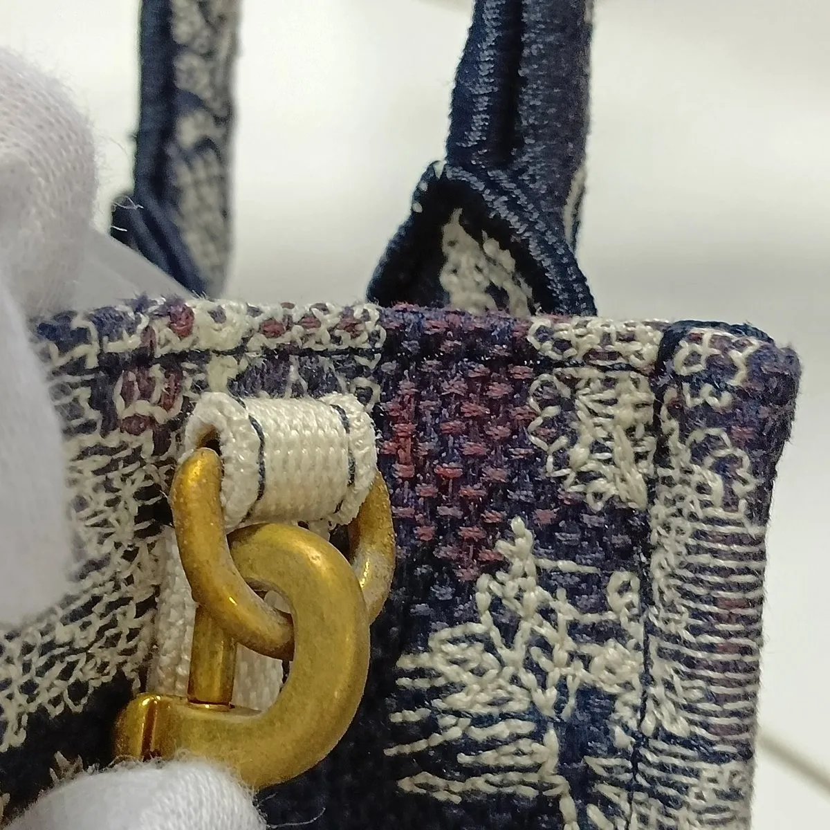 Canvas 2-Way Handbag, Navy — view 10