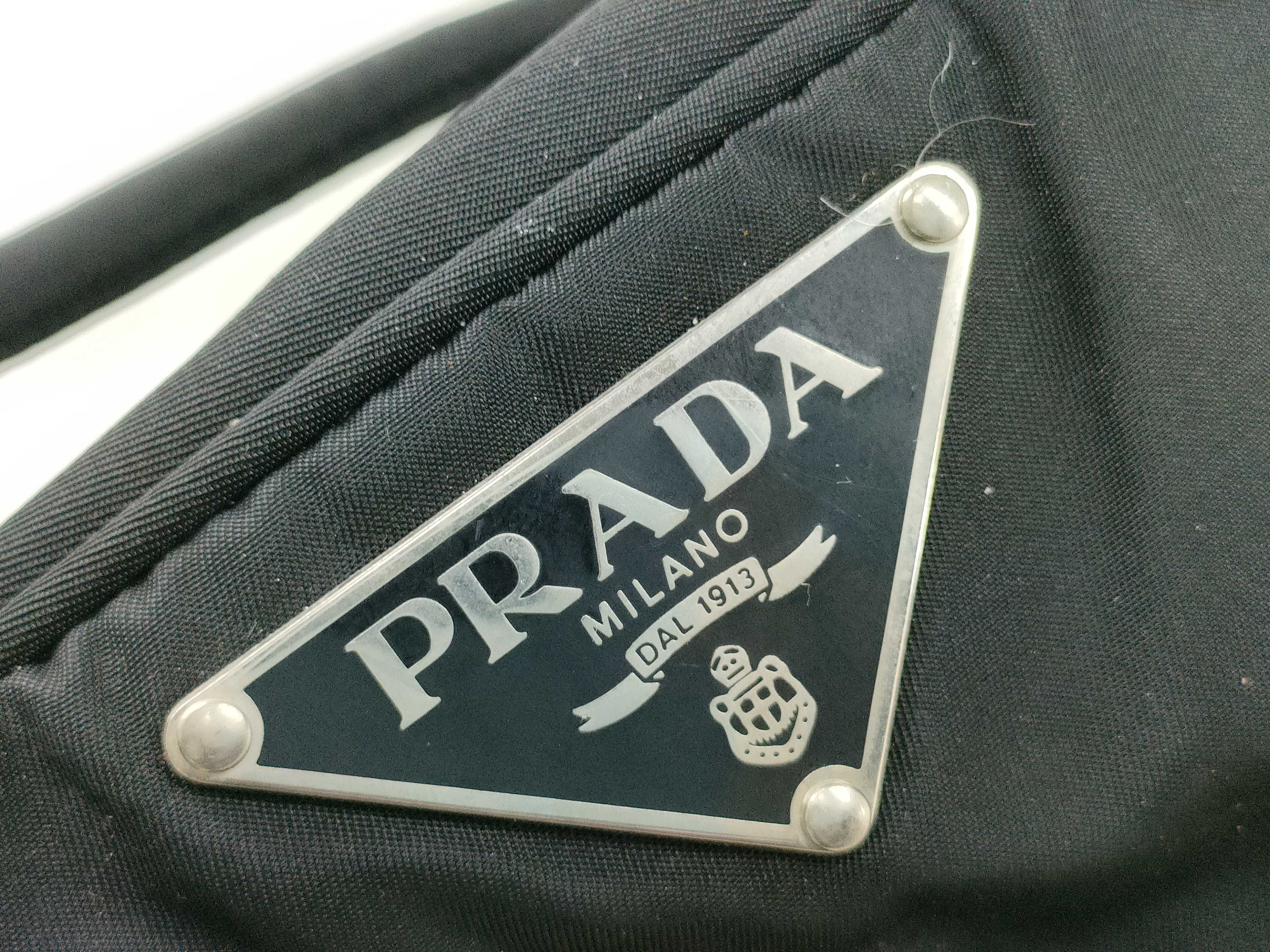 Nylon Bag, Prada Tessuto Handbag with Key, Black Handbag — view 13