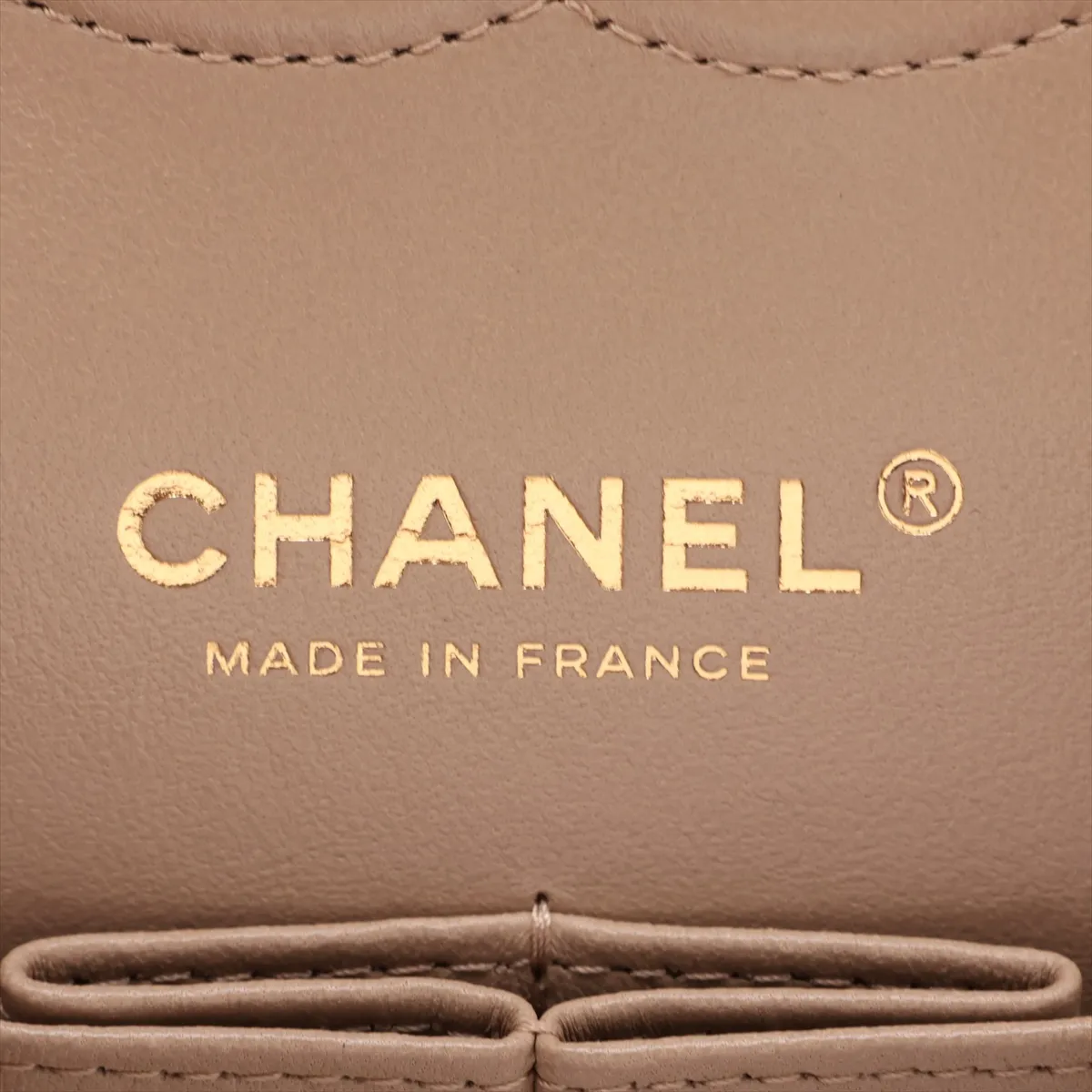 [Individually packaged] Chanel Matelassé 25 Caviar Skin Double Flap Double Chain Bag, Beige, Gold Hardware, 31223500, Serial Number 31-A01112 — view 9