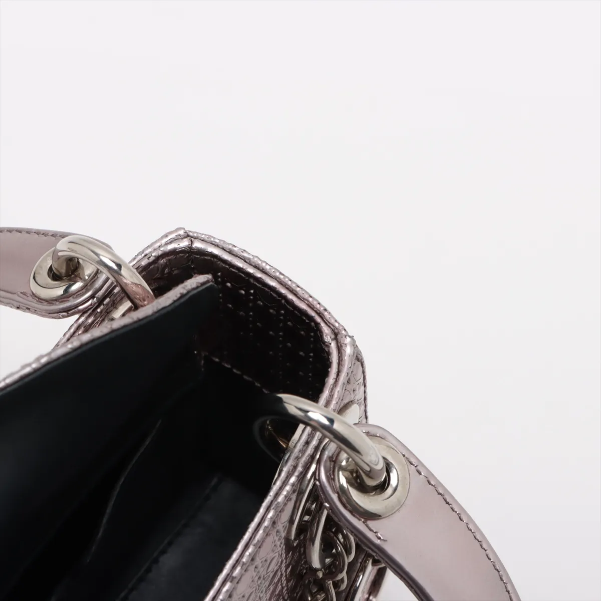 Micro Cannage Lady Dior Leather 2WAY Handbag Purple — view 12